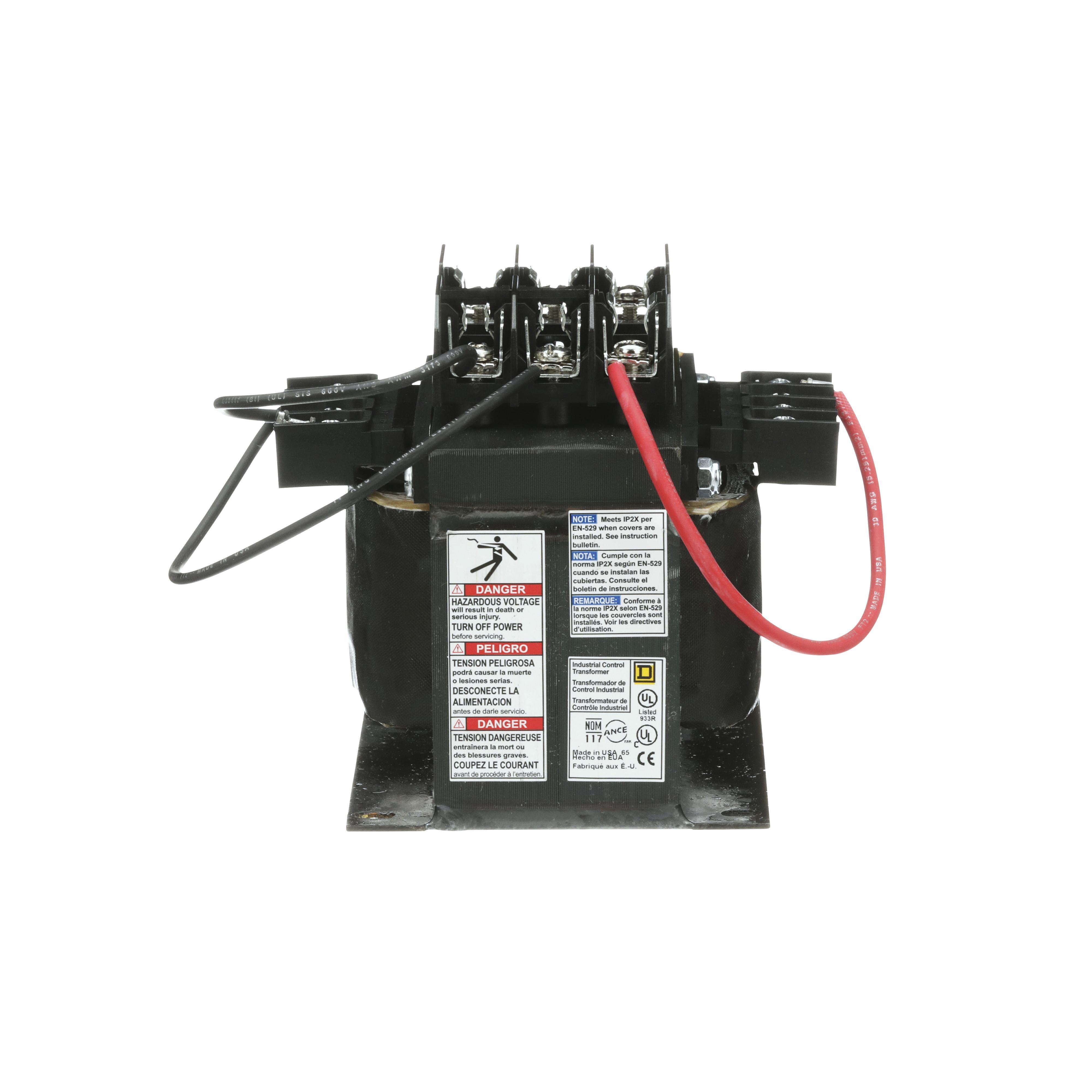 Square D™ 9070TF350D20 Type TF Industrial Control Transformer, 208/230/460 V AC Primary, 115 V Secondary, 350 VA Power Rating, 1 Phase