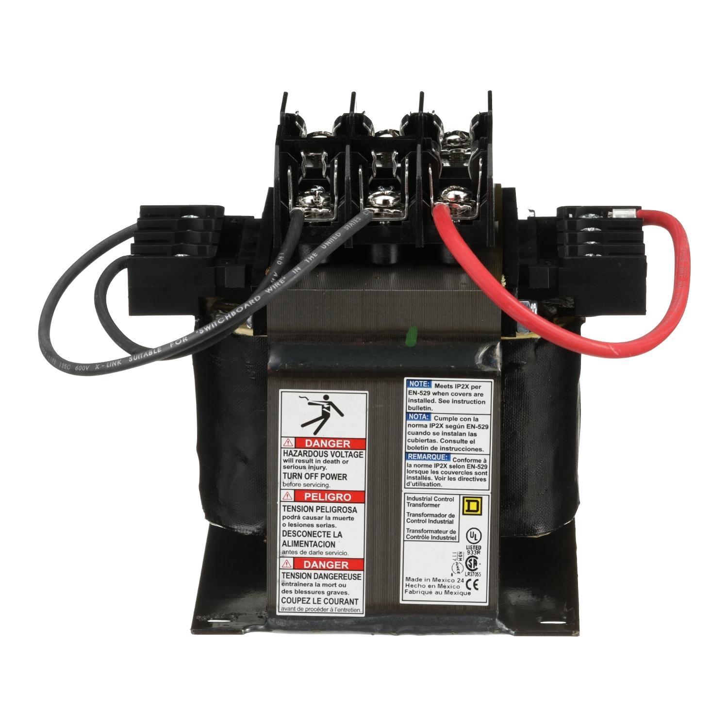 Square D™ 9070TF500D3 Type TF Industrial Control Transformer, 208 V AC Primary, 120 VAC Secondary, 500/300 VA Power Rating, 50/60 Hz, 1 Phase