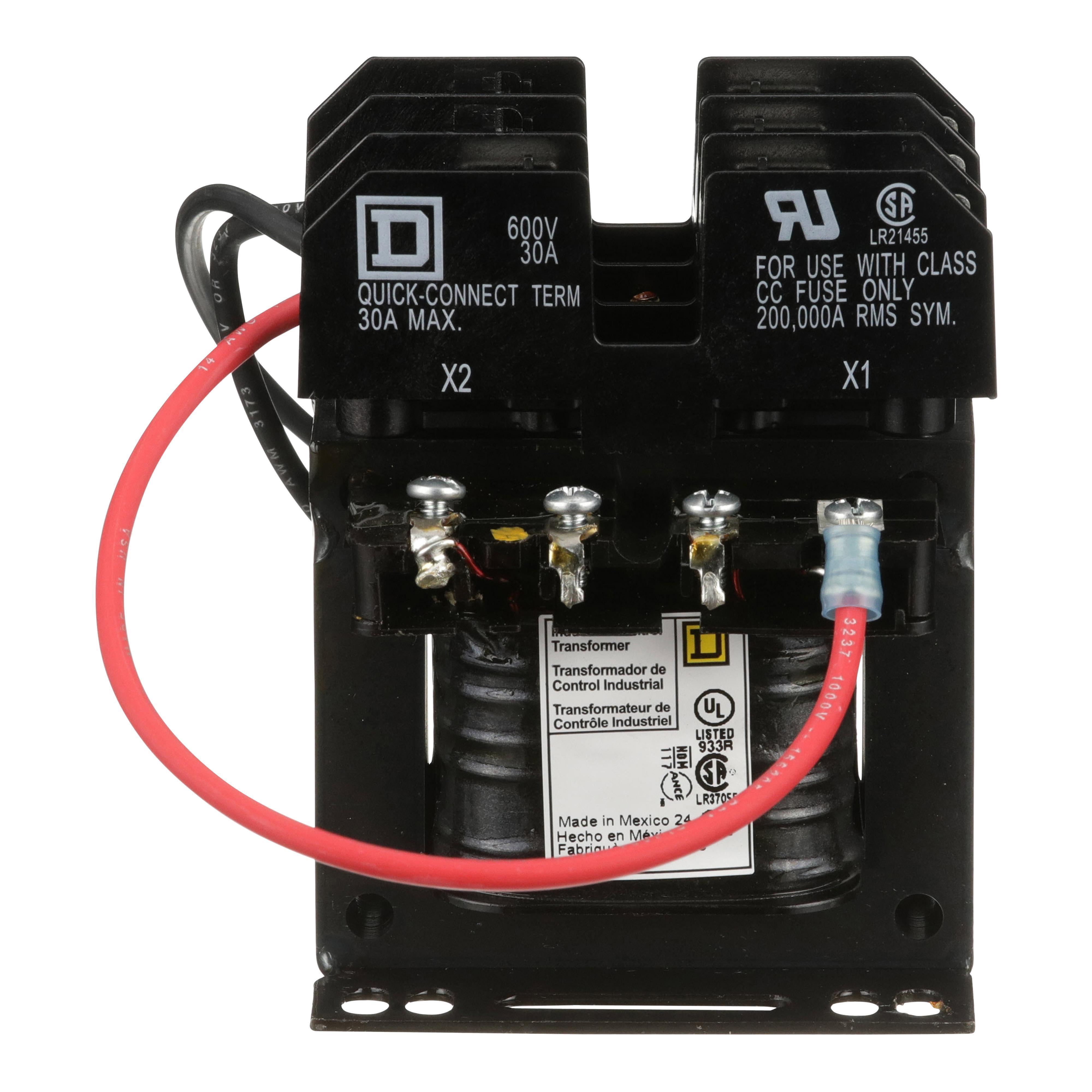Square D™ 9070TF50D2 Type TF Industrial Control Transformer, 240/480 V AC Primary, 24 VAC Secondary, 50 VA Power Rating, 50/60 Hz, 1 Phase