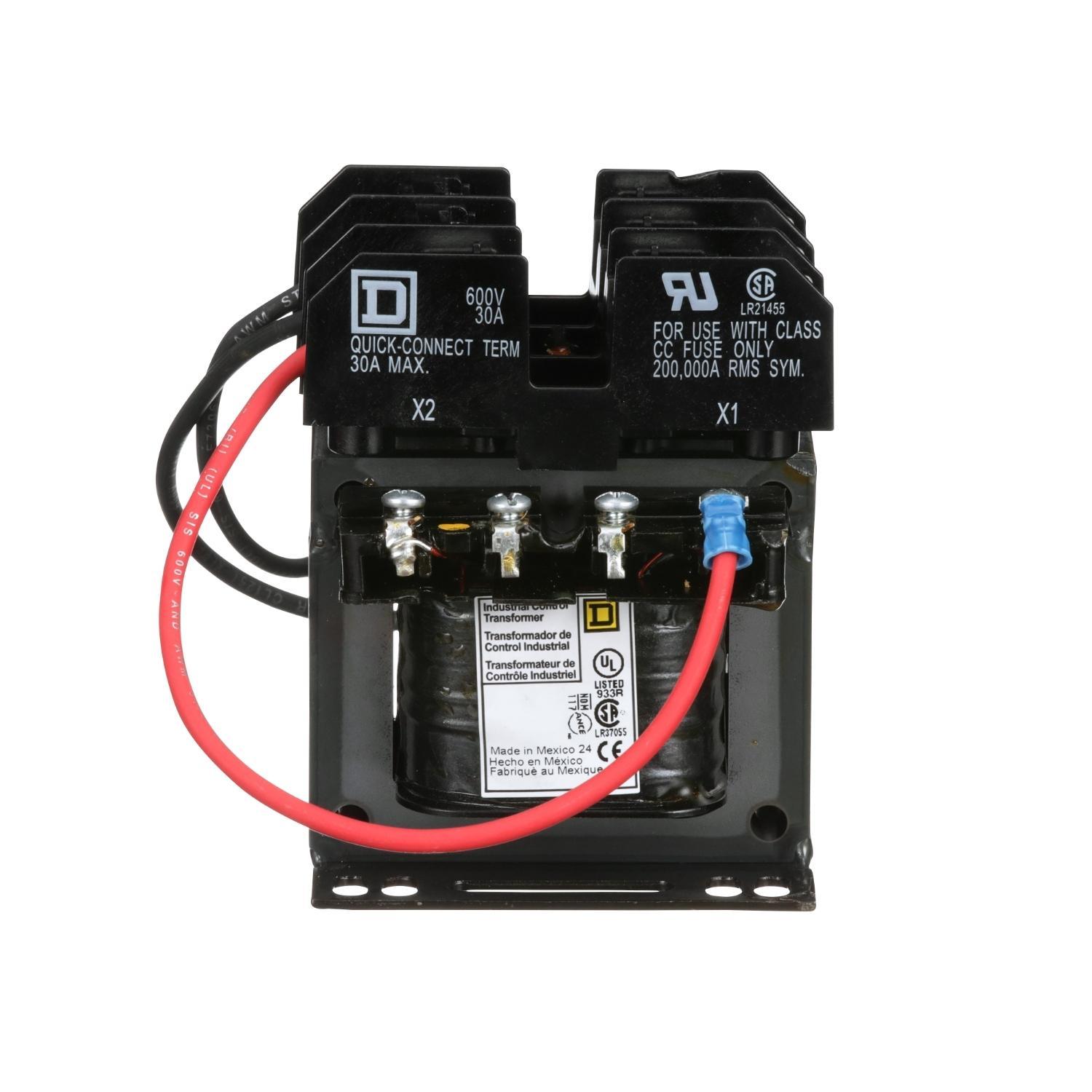 Square D™ 9070TF50D23 Type TF Industrial Control Transformer, 120 x 240, 120 x 240 V AC Primary, 24 VAC Secondary, 50 VA Power Rating, 50/60 Hz, 1 Phase