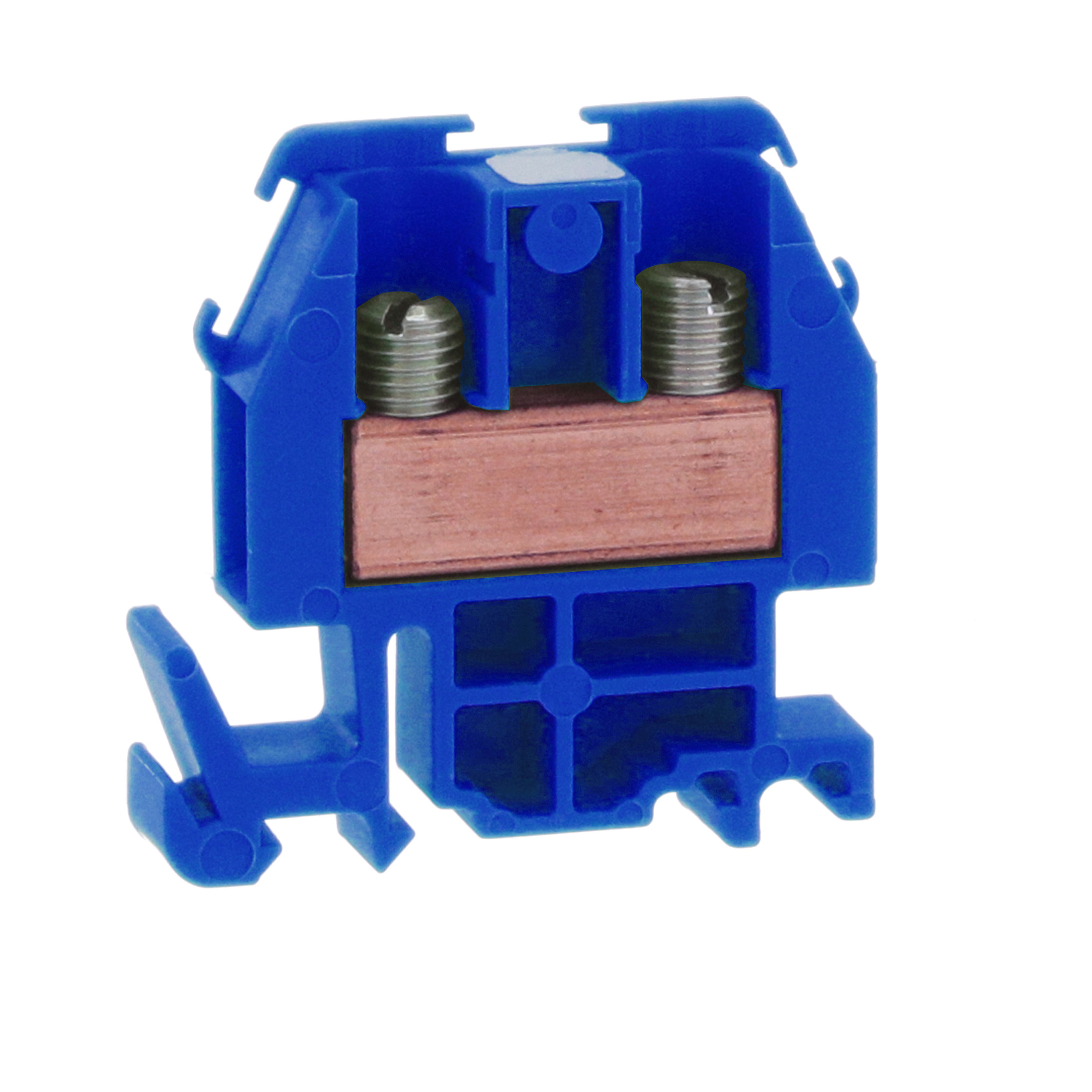 Square D™ 9080GRL6 9080G/GM6B Fingersafe Standard Terminal Block, 600 V AC/DC, 60 A, 22 to 8 AWG Cu Wire, DIN Rail Mounting