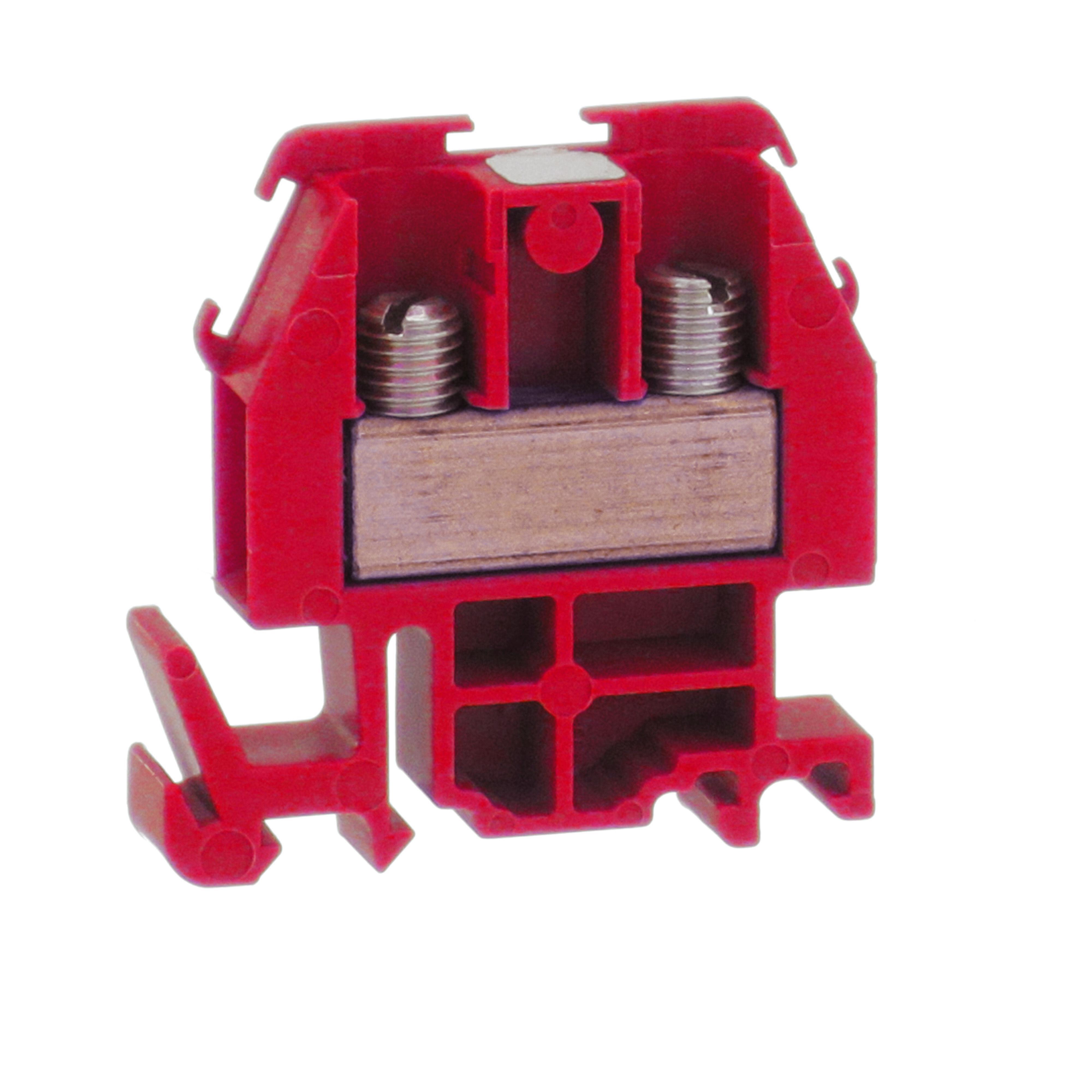 Square D™ 9080GRR6 Type G Fingersafe Terminal Block, 600 V AC/DC, 60 A, 22 to 8 AWG Cu Wire, DIN Rail Mount