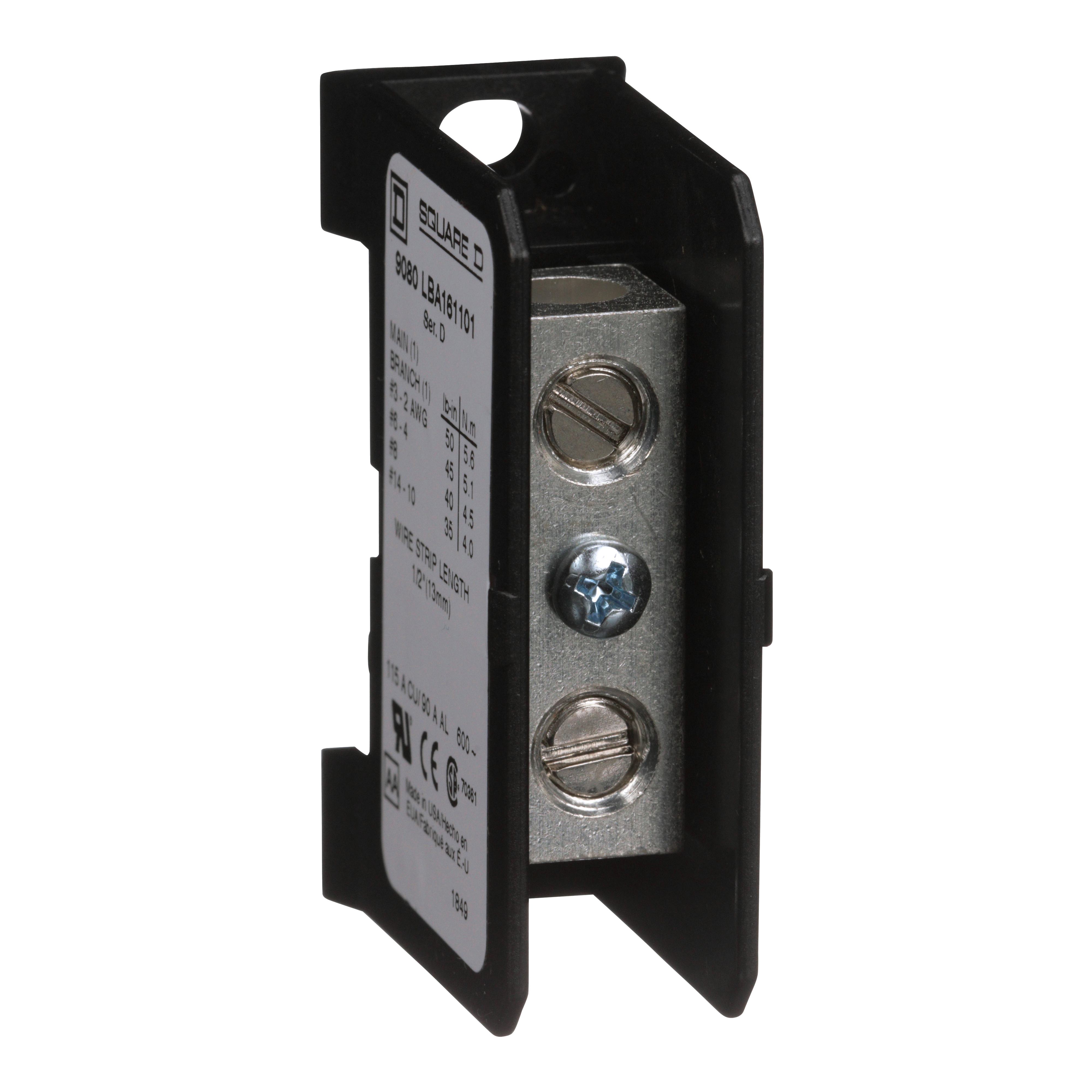 Square D™ 9080LBA161101 Single Pole Distribution Blocks