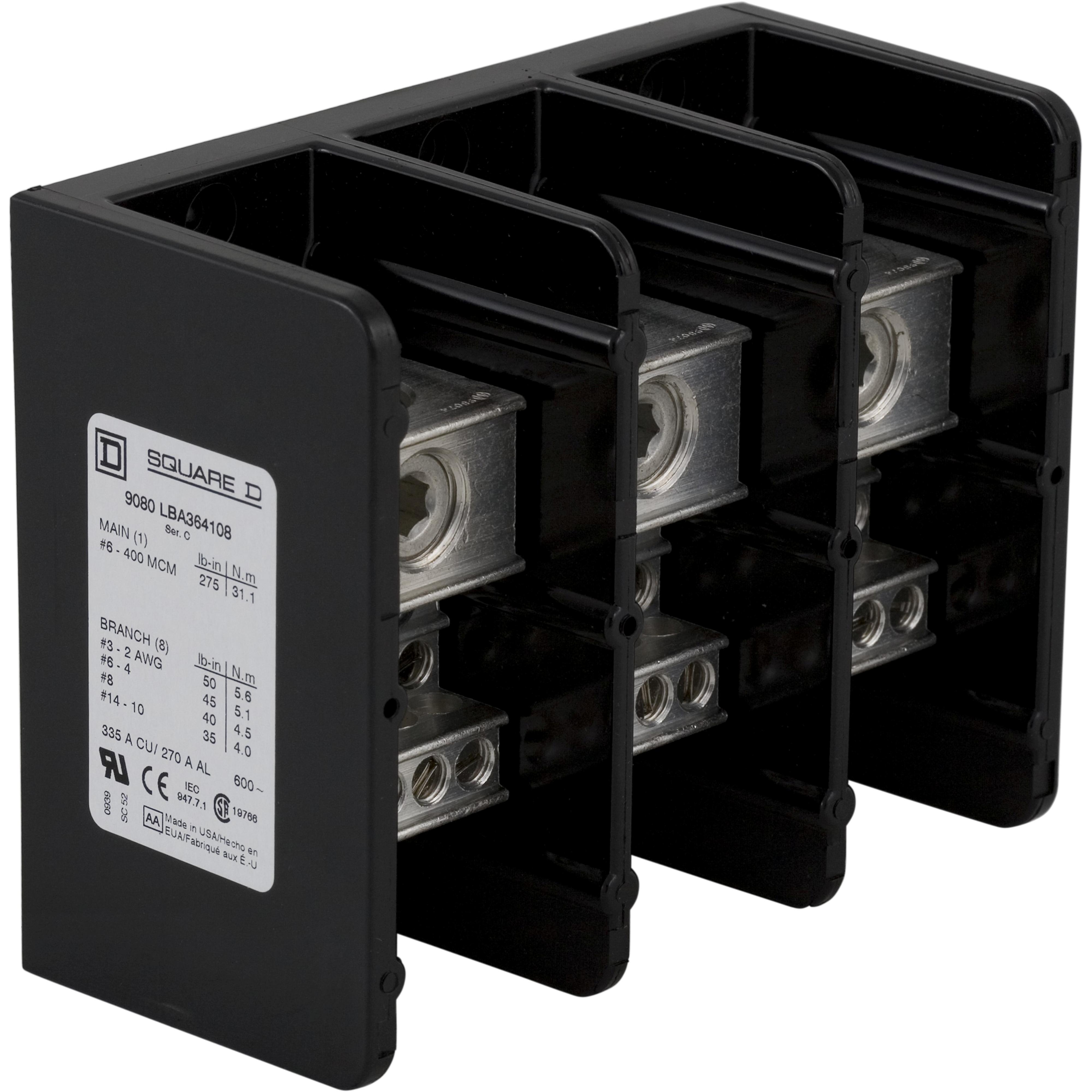 Square D™ 9080LBA364108 Multi-Pole Distribution Blocks