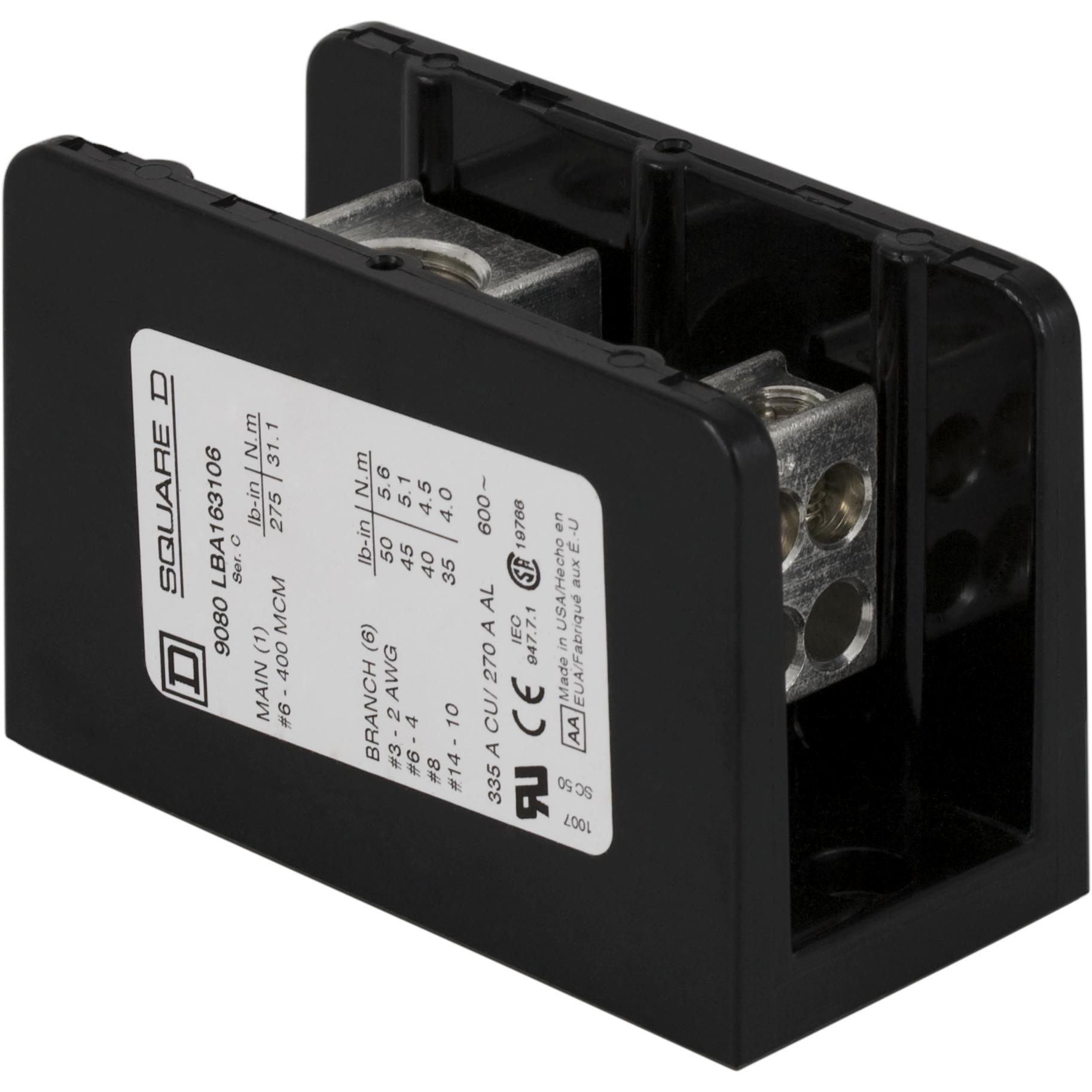 Square D™ 9080LBC163106 Single Pole Distribution Blocks