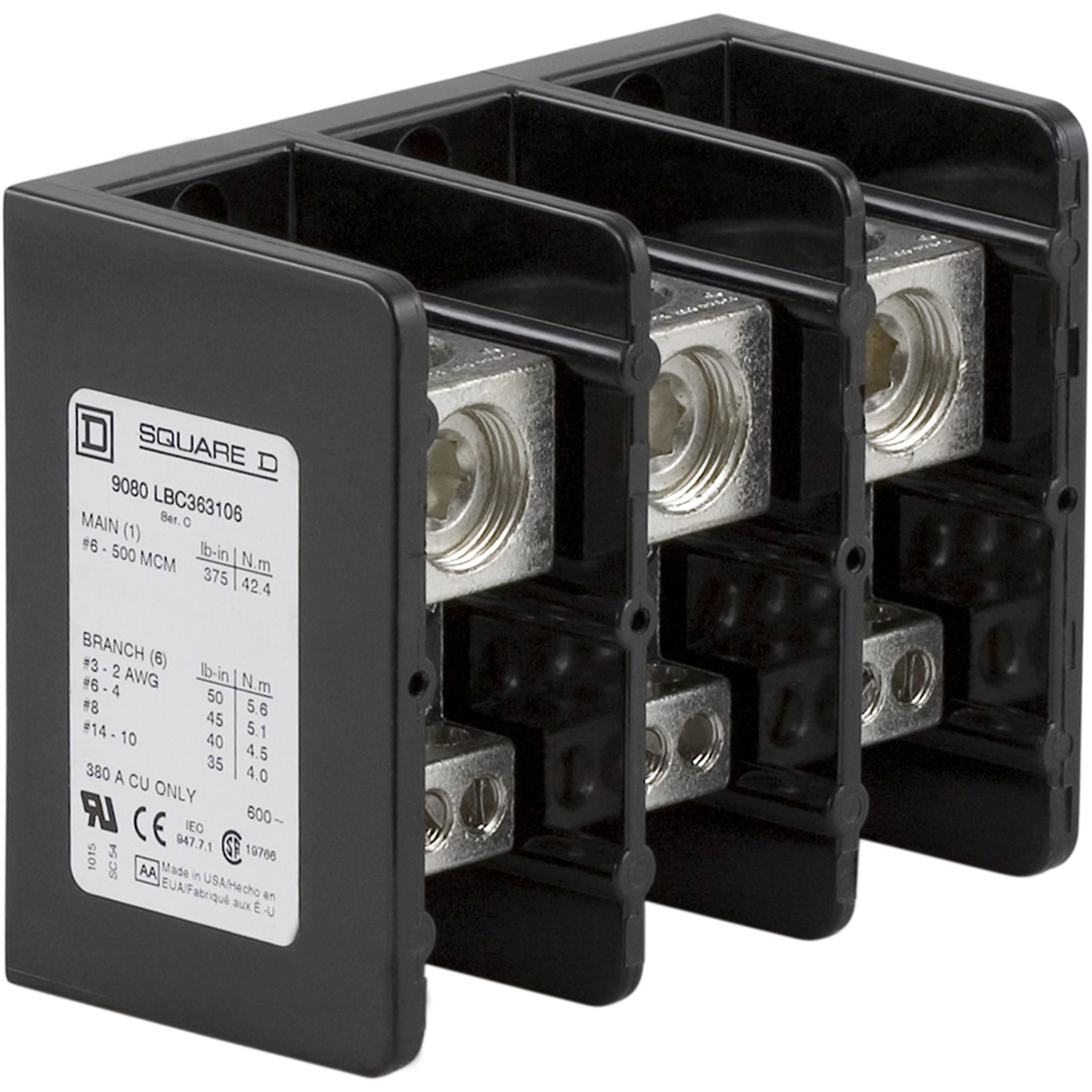 Square D™ 9080LBC363106 Multi-Pole Distribution Blocks