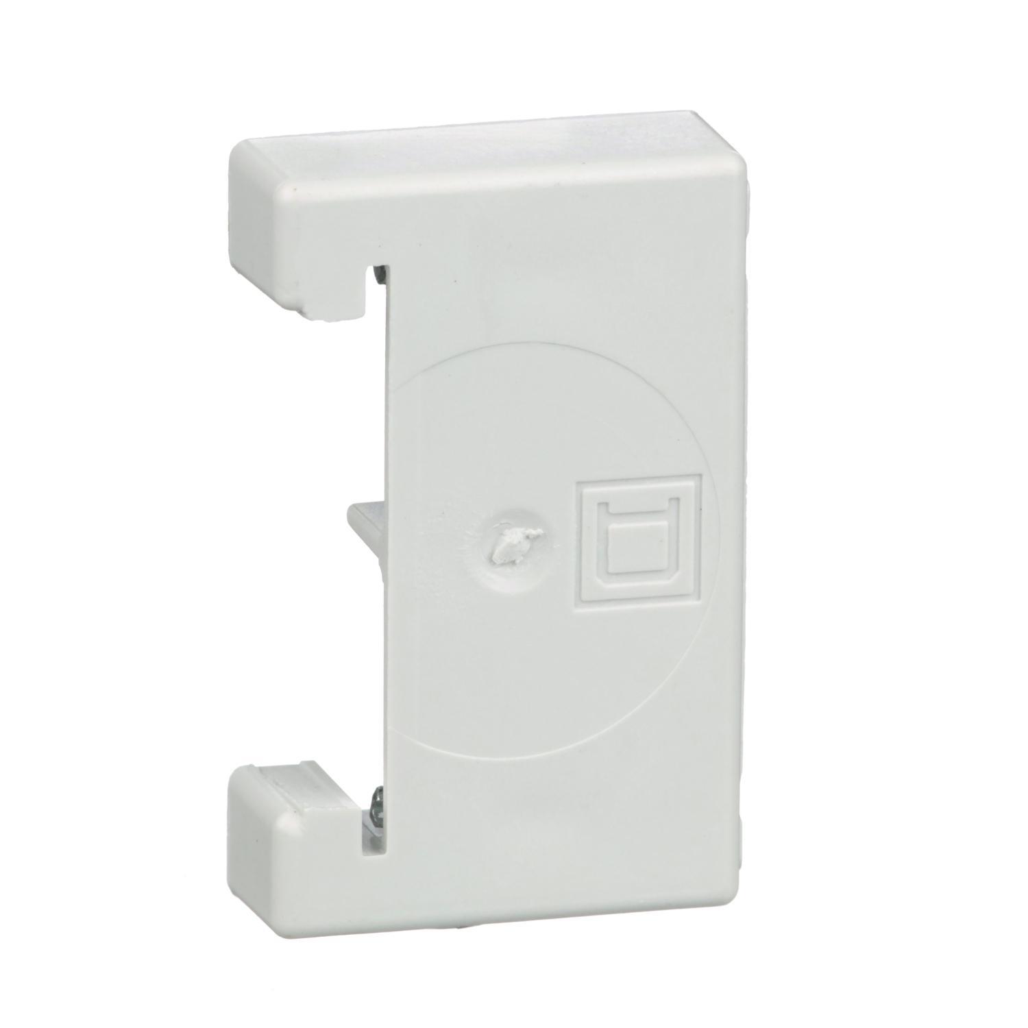 Square D™ 9080MHA10 Terminal Block End Clamp, For Use With 5 mm DIN Rail IEC Terminal Block, Screw-On Mounting, Polycarbonate, White