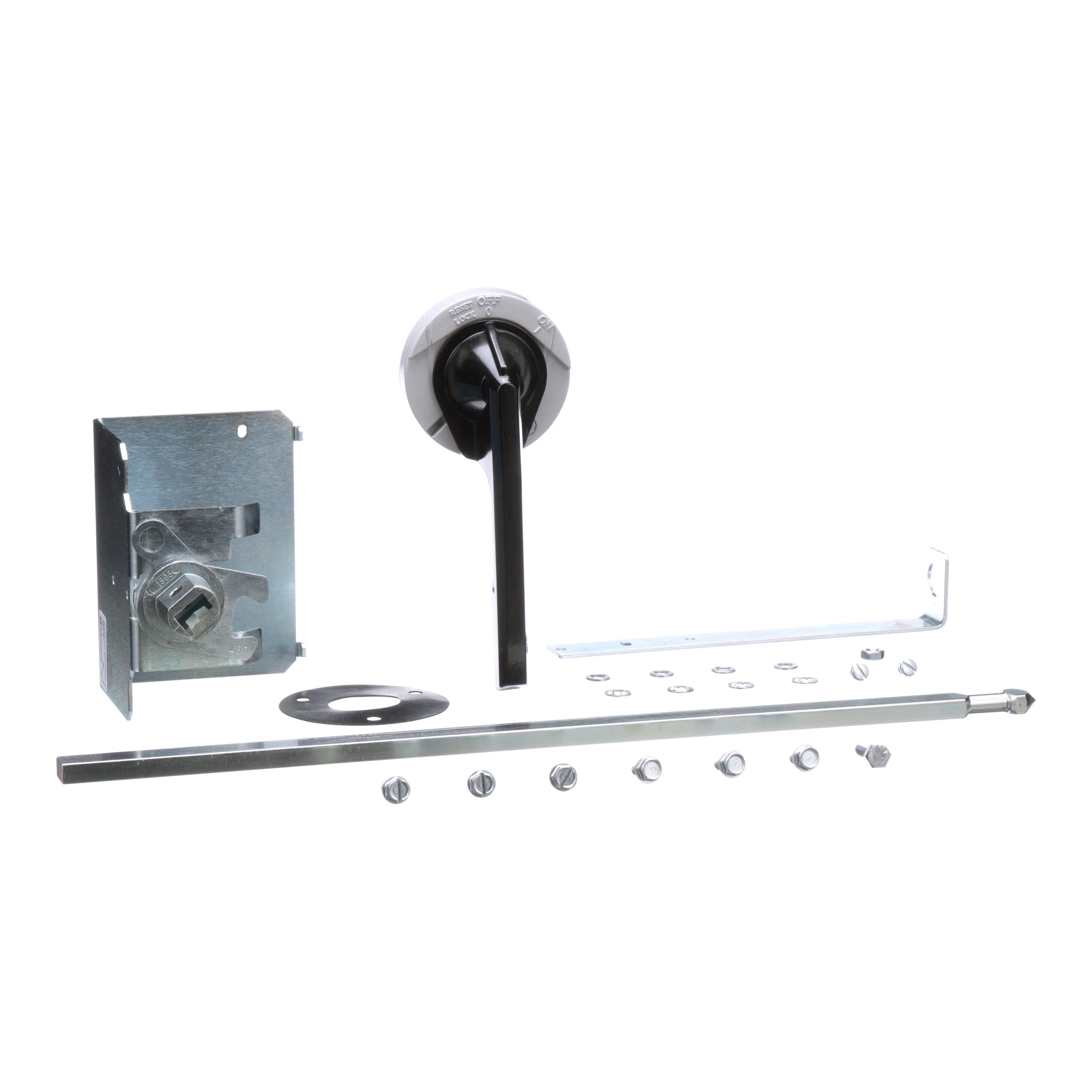 Square D™ 9421LB4 Type L Heavy Duty Operating Mechanism Kit, NEMA 1/3R/12 NEMA Rating, Variable Depth Handle Handle/Operation, Door Handle Mounting, For Use With PowerPact™ 3-Pole 125 A B-Frame Molded Case Circuit Breaker