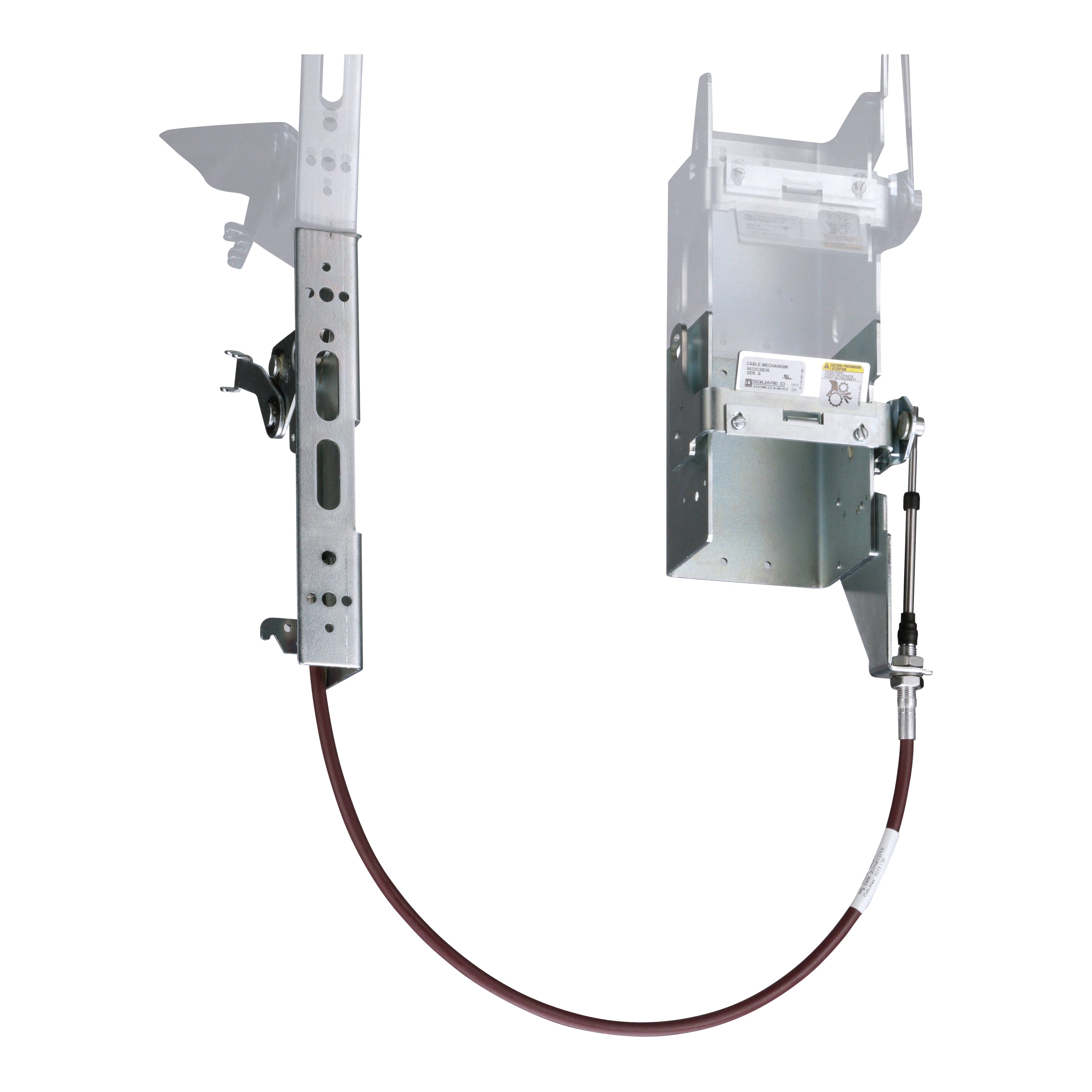Square D™ 9422CSB30 Flexible Single Cable Operating Mechanism, Flange Handle Mounting, For Use With Square D™ PowerPact™ 2/3-Pole 125 A B-Frame Molded Case Circuit Breaker, Class 9422 Handle Mechanism, 36 in Cable Handle to Device Connection