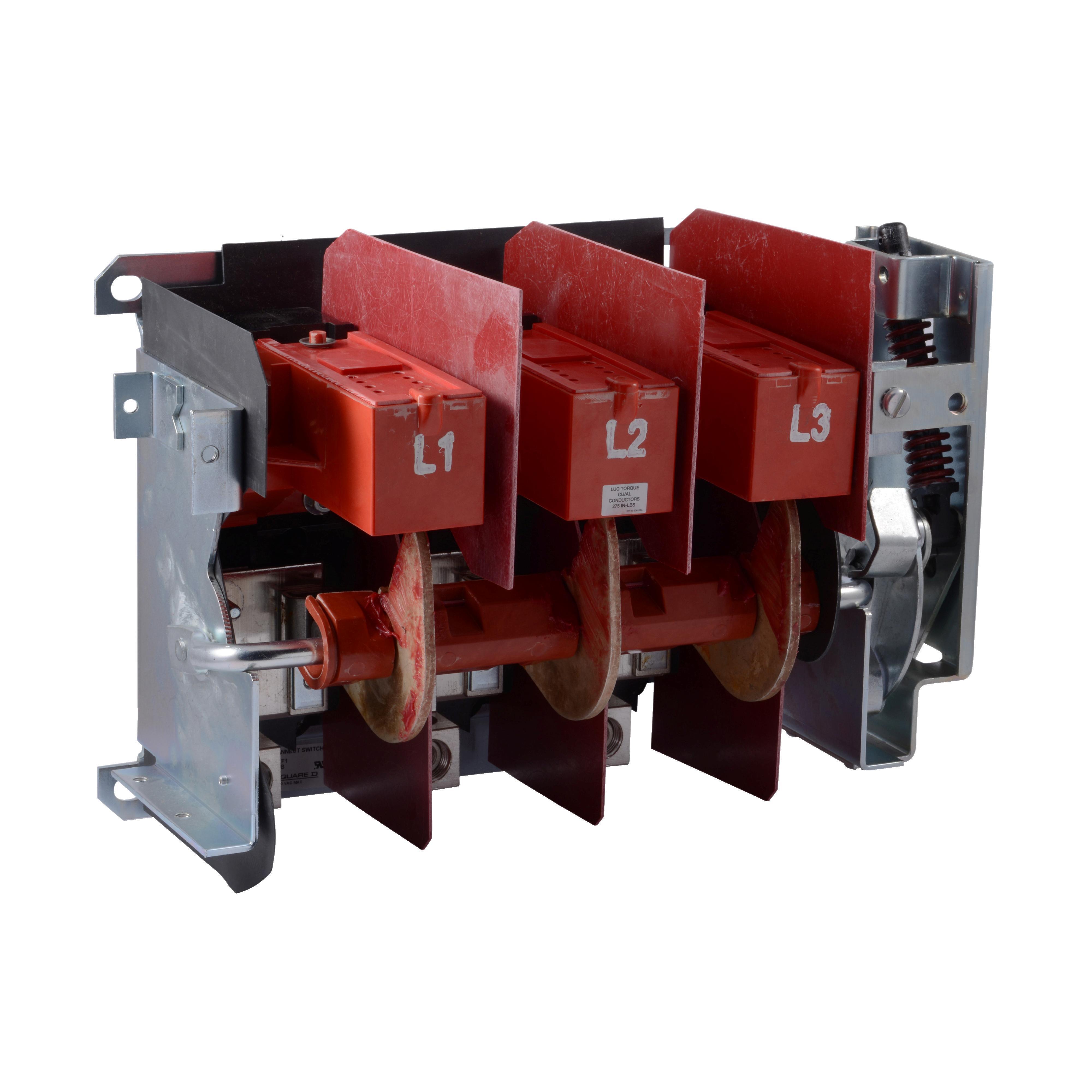 Square D™ 9422TFB1 Fixed Depth Non-Fusible Disconnect Switch, 600 V AC, 200 A, 40 hp, 60 hp, 125 hp, 150 hp