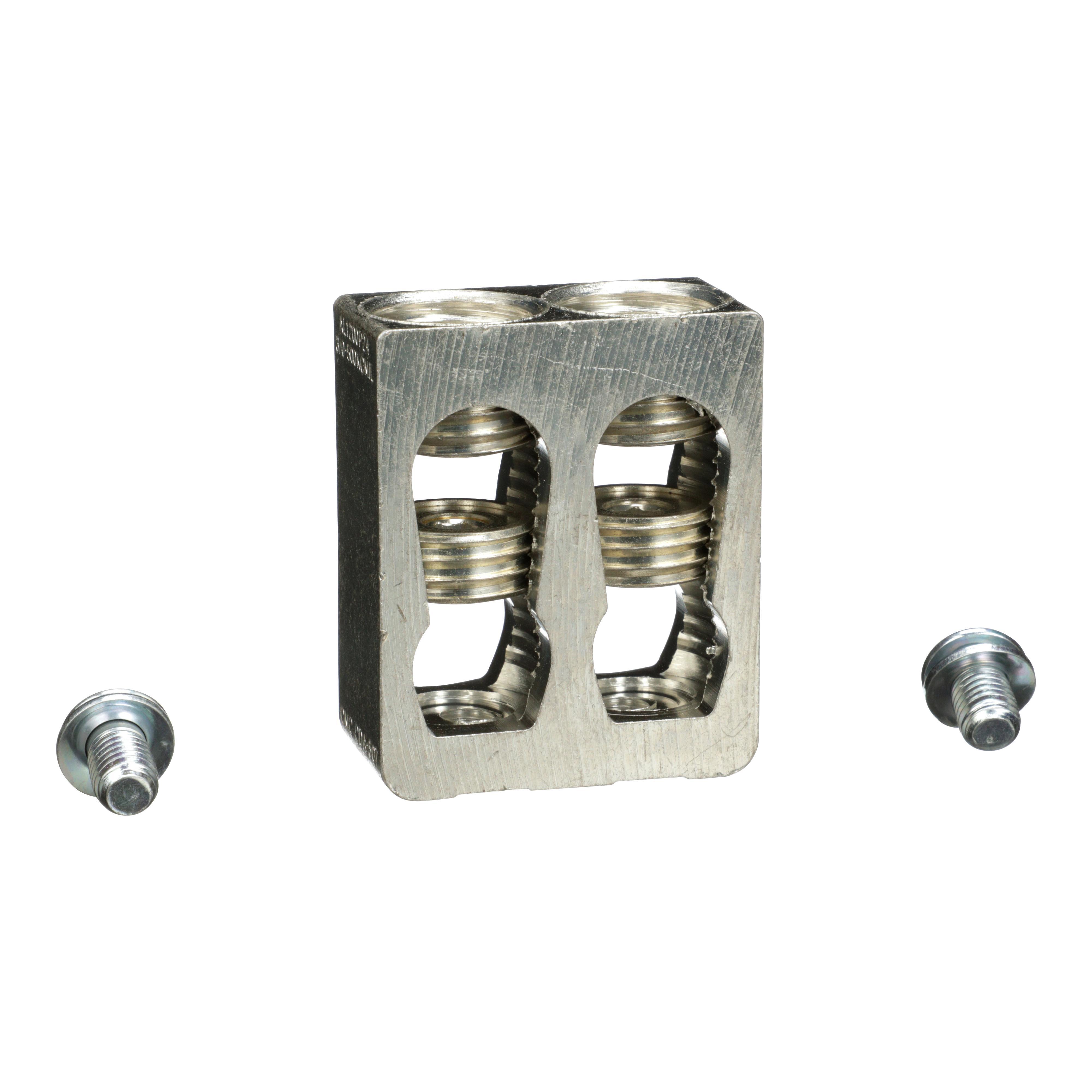 Square D™ I-Line™ AL1200P24K 3- Pole Standard Mechanical Lug Kit, 8 to 1/0 AWG, 14 to 1/0 AWG, For Use With 800 to 1200 A M, P, R Frame Unit Mount Circuit Breaker