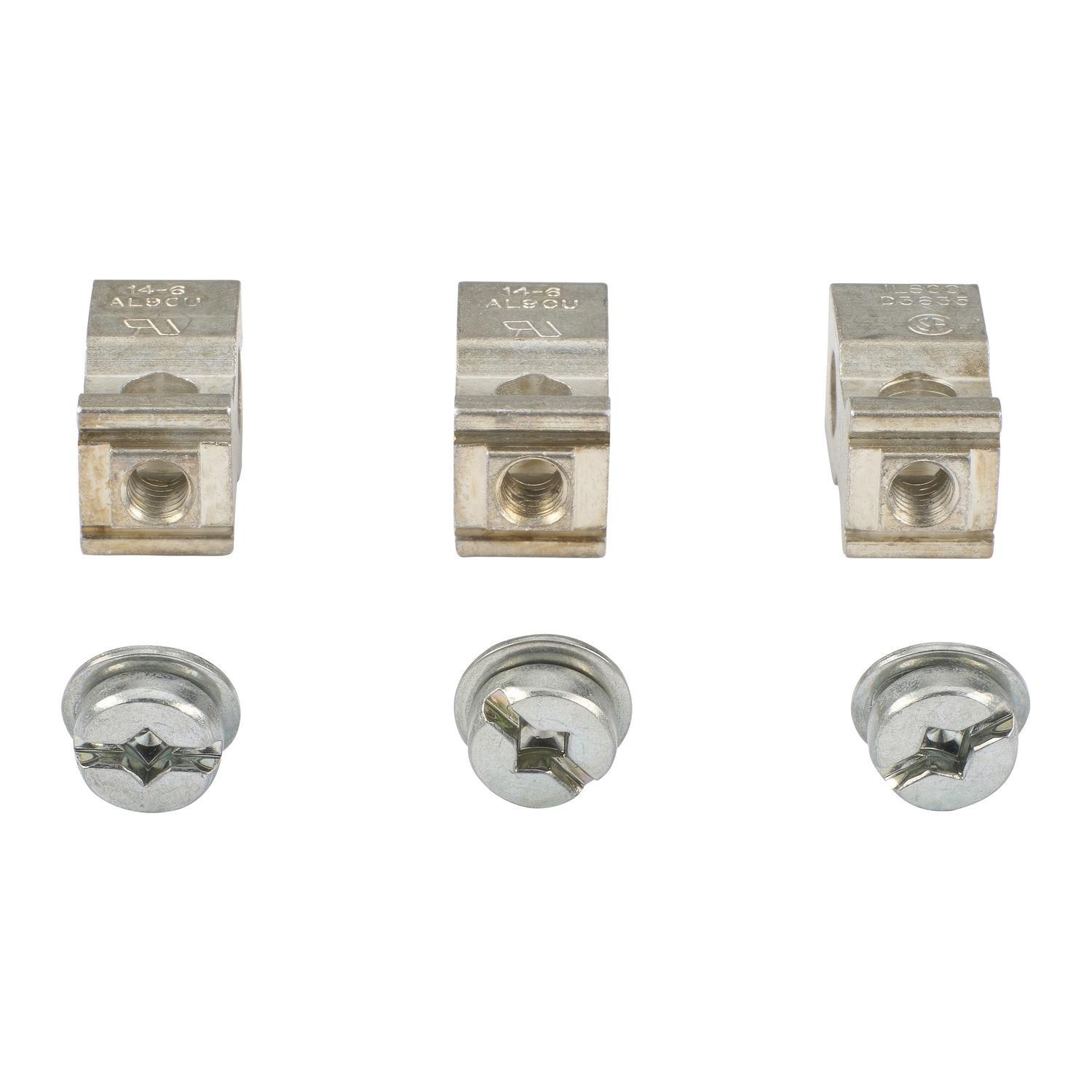 Square D™ AL30FD Mechanical Lug Kit, 14 to 6 AWG, For Use With 15 to 30 A EDB, EGB, EJB Frame Circuit Breaker
