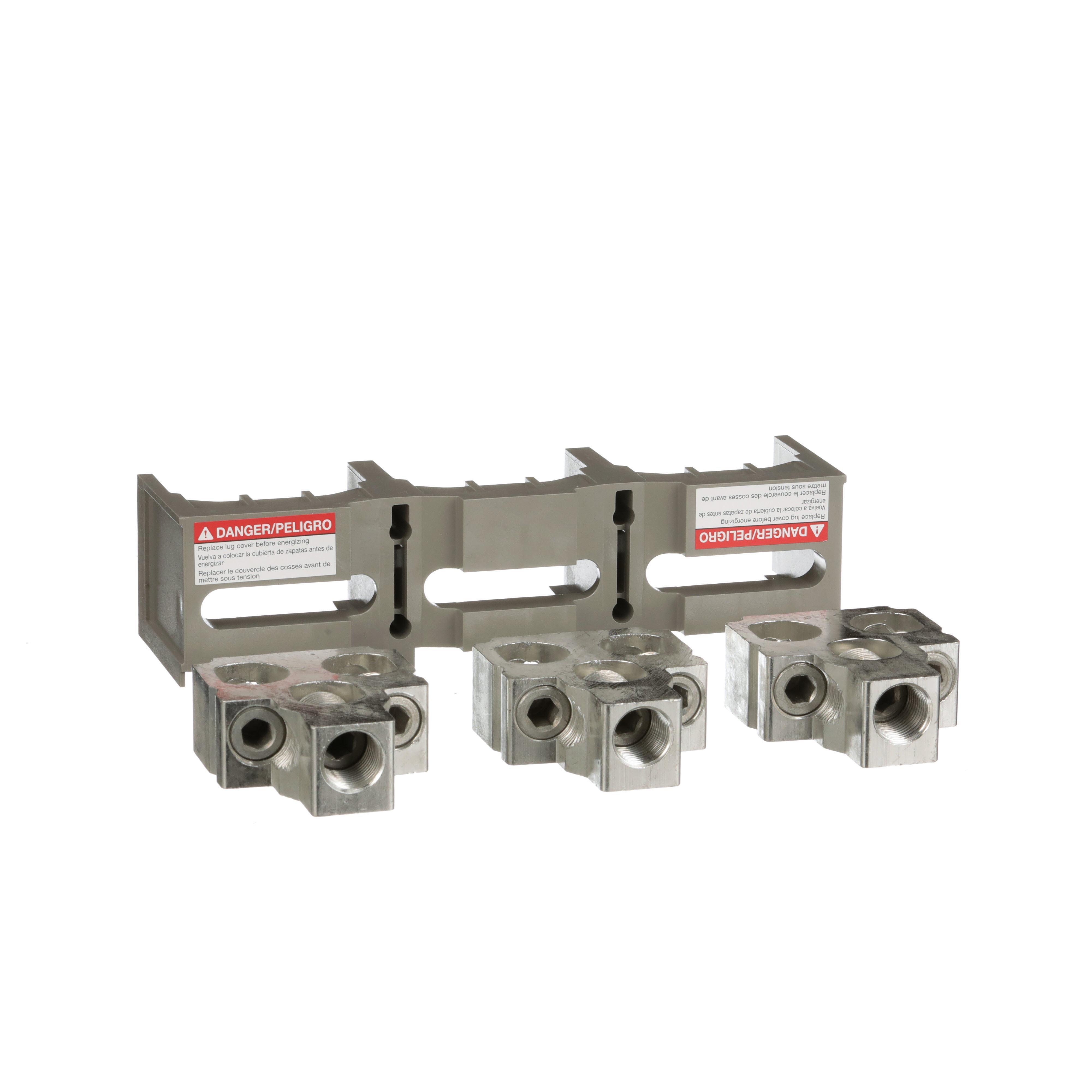Square D™ PowerPact™ Square D™ AL800M23K Mechanical Lug Kit, 8 to 1/0 AWG, 14 to 1/0 AWG, For Use With 800 A M and P Frame Circuit Breaker