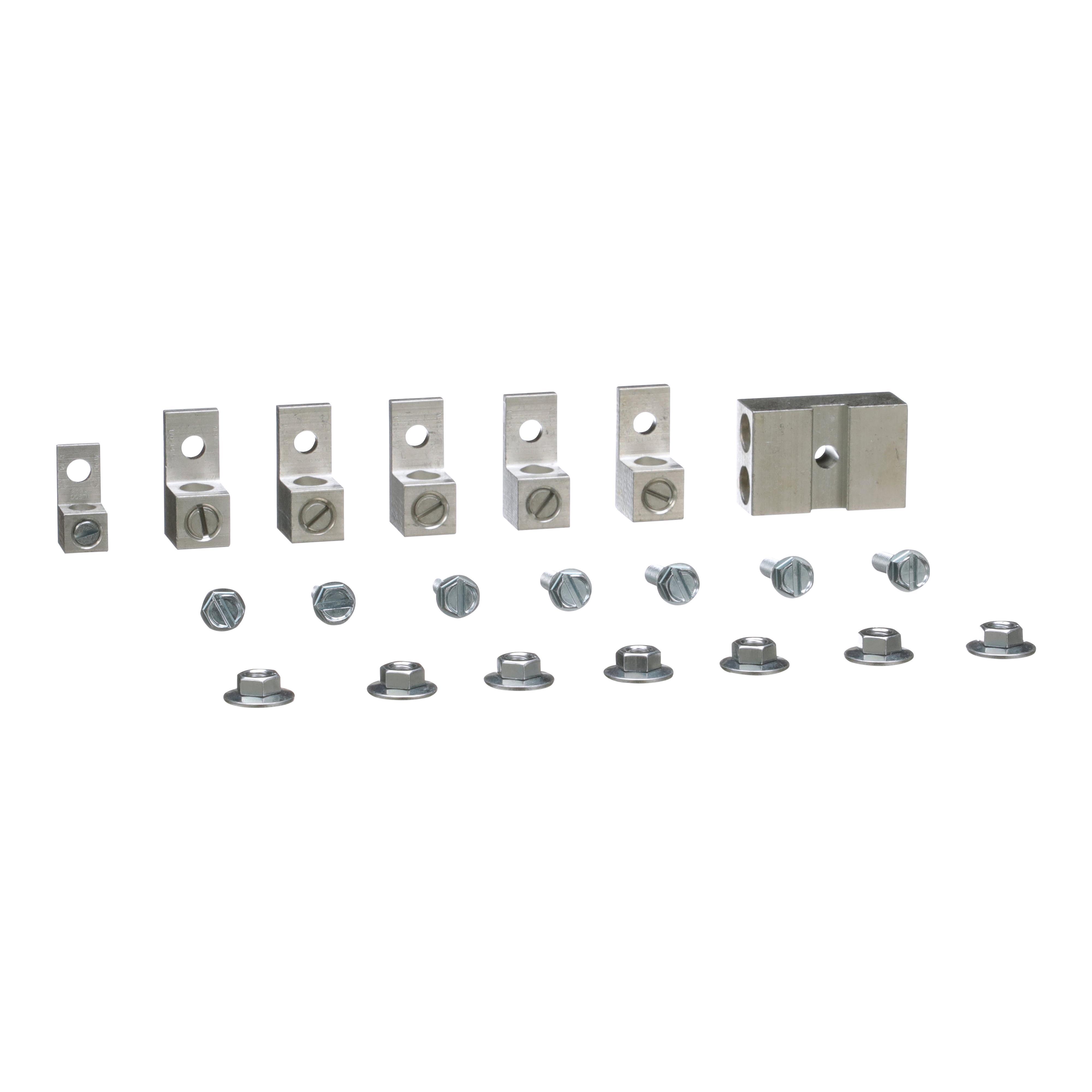 Square D™ DASKGS100 Mechanical Lug Kit, 5 Pieces, For Use With 1-Phase Primary and Secondary, 3-Phase Wye Secondary, 3-Phase Delta with Center Tap Transformer