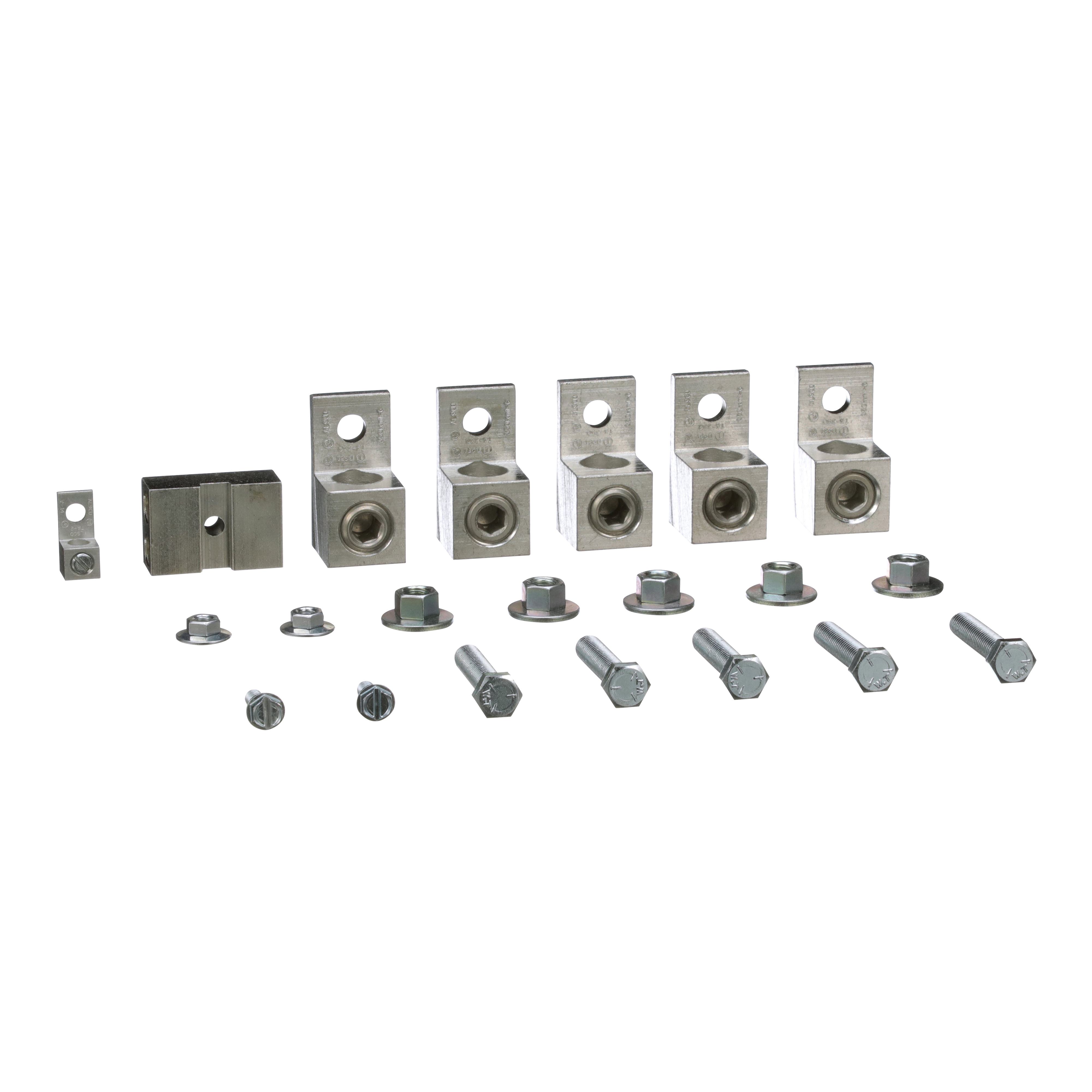 Square D™ DASKGS250 Mechanical Lug Kit, 5 Pieces, For Use With 1-Phase Primary and Secondary, 3-Phase Wye Secondary and 3-Phase Delta with Center Tap Transformer