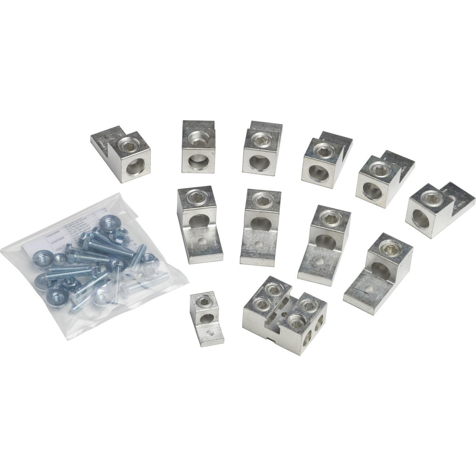 Square D™ DASKGS600 Mechanical Lug Kit, 10 Pieces, For Use With 1-Phase Primary and Secondary, 3-Phase Wye Secondary, 3-Phase Delta with Center Tap Transformer