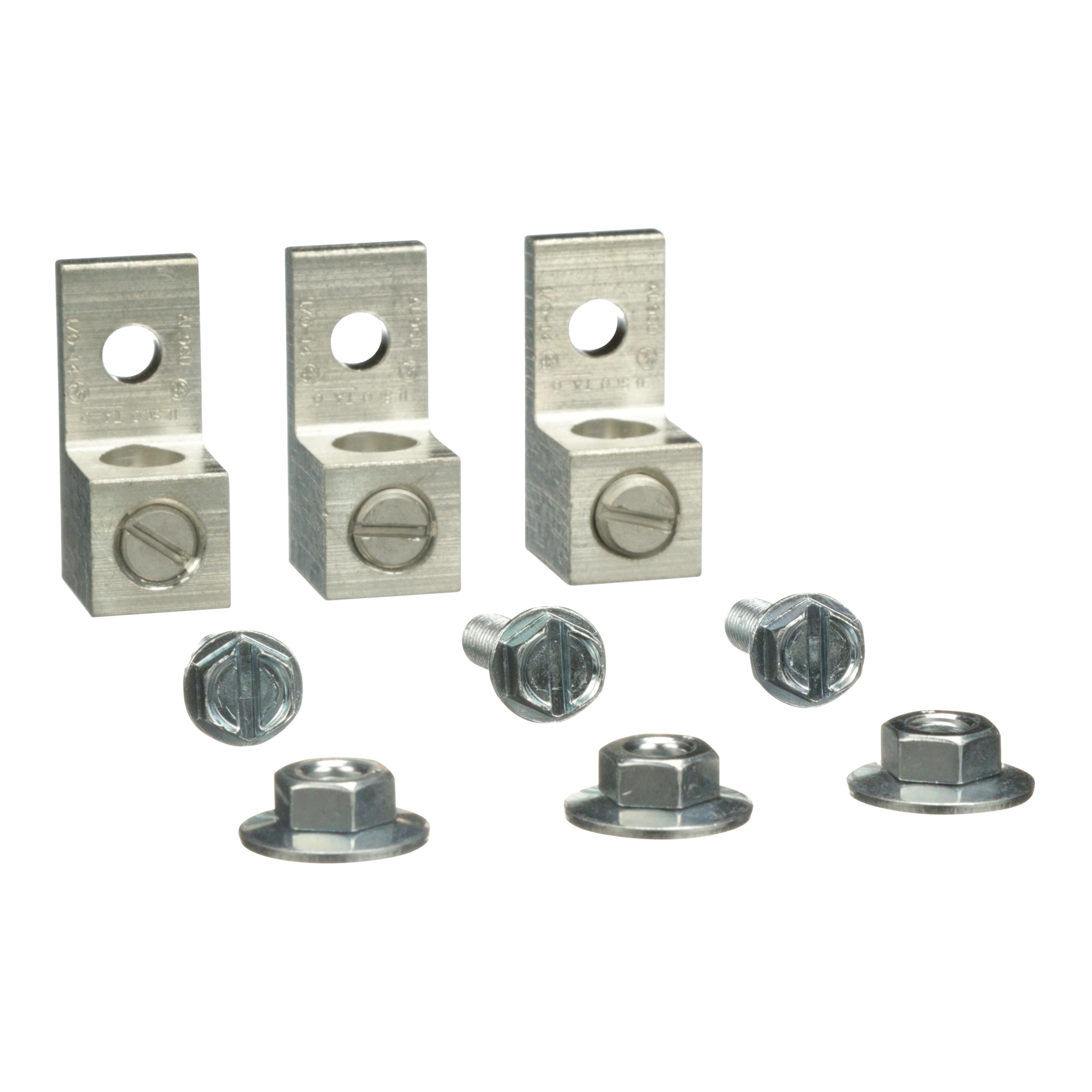 Square D™ DASKP100 Mechanical Lug Kit, 3 Pieces, For Use With 1-Phase Primary, 1-Phase Secondary, 3-Phase Delta Primary and 3-Phase Delta Secondary Transformer
