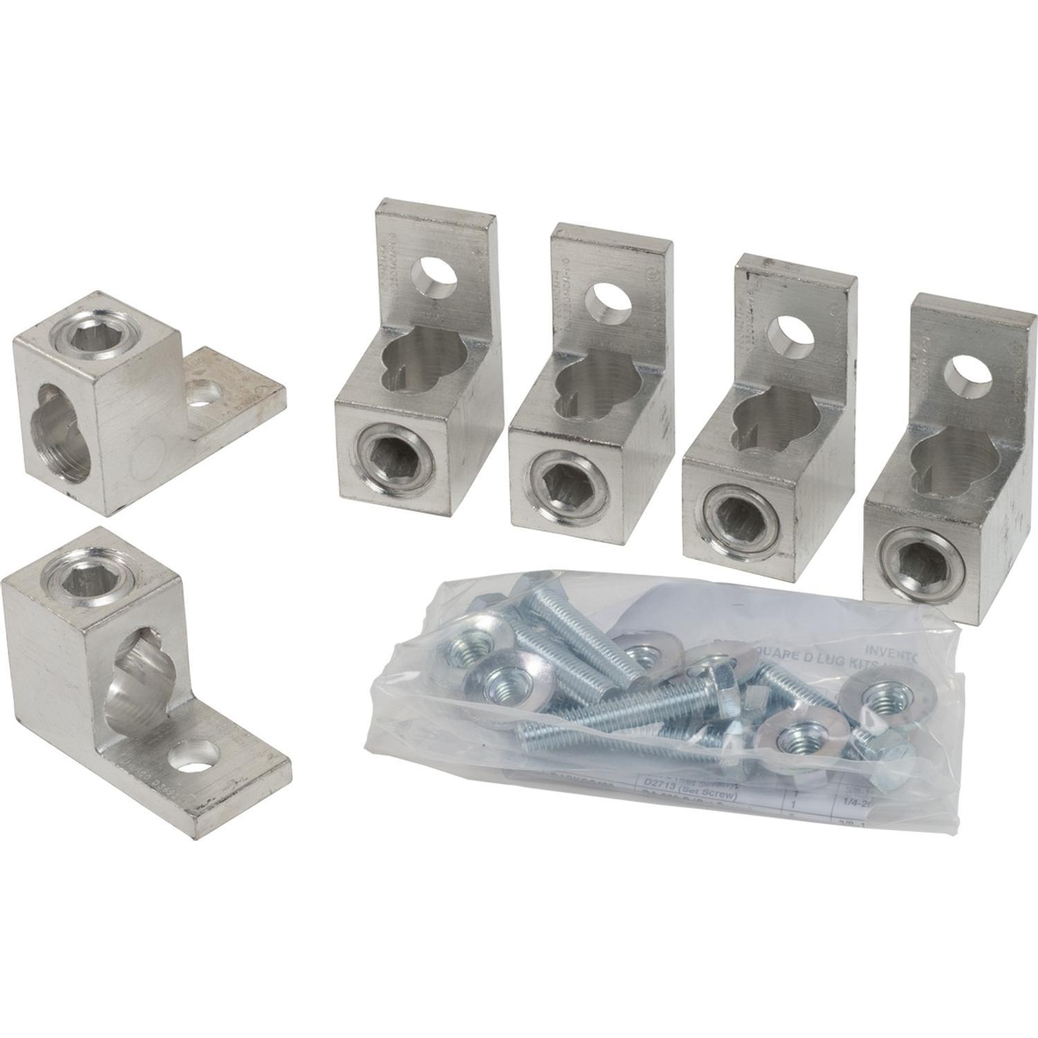 Square D™ DASKP400 Mechanical Lug Kit, 3 Pieces, For Use With 1-Phase Primary and Secondary, 3-Phase Delta Primary, 3-Phase Delta Secondary Transformer