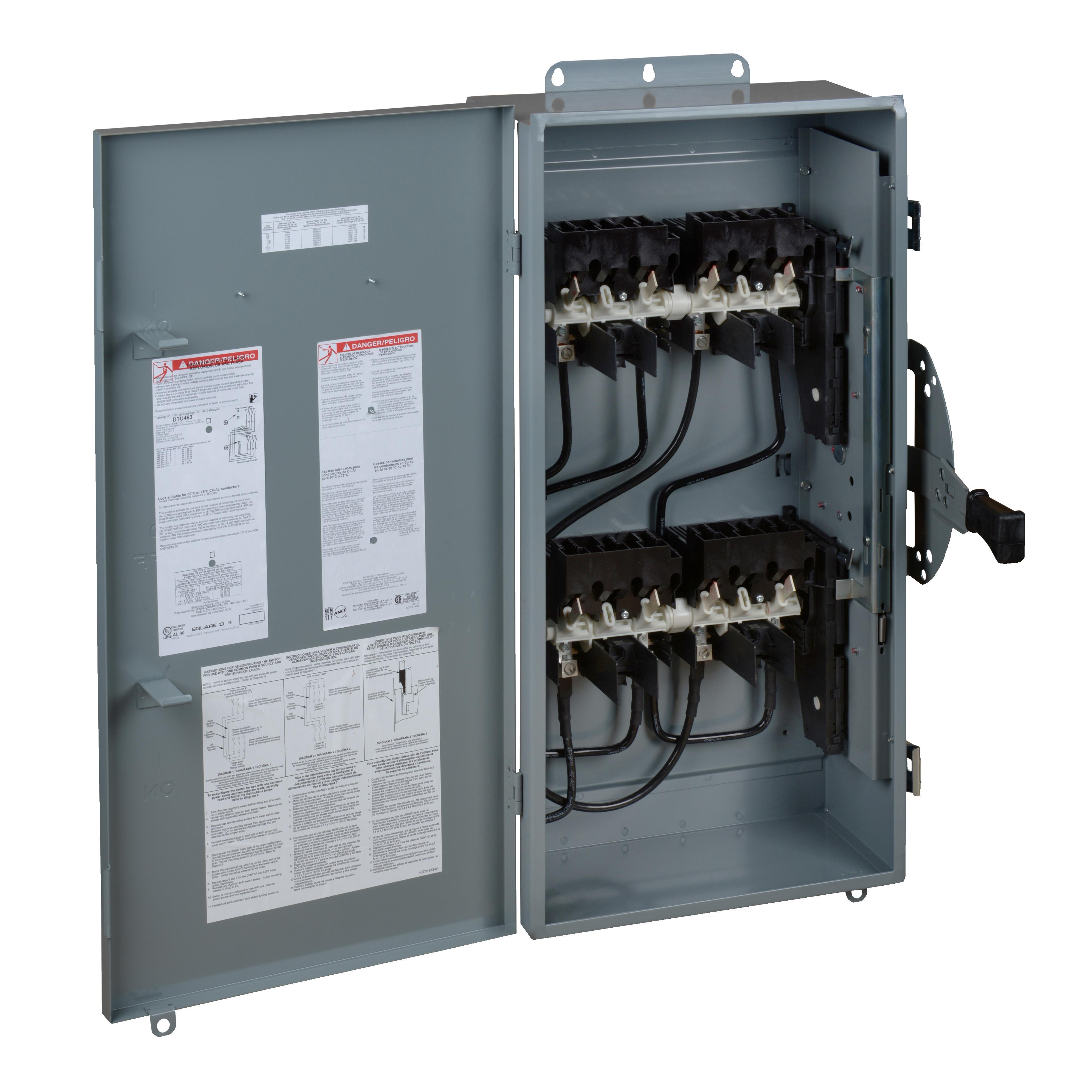 Square D™ DTU463 Double Throw Safety Switches
