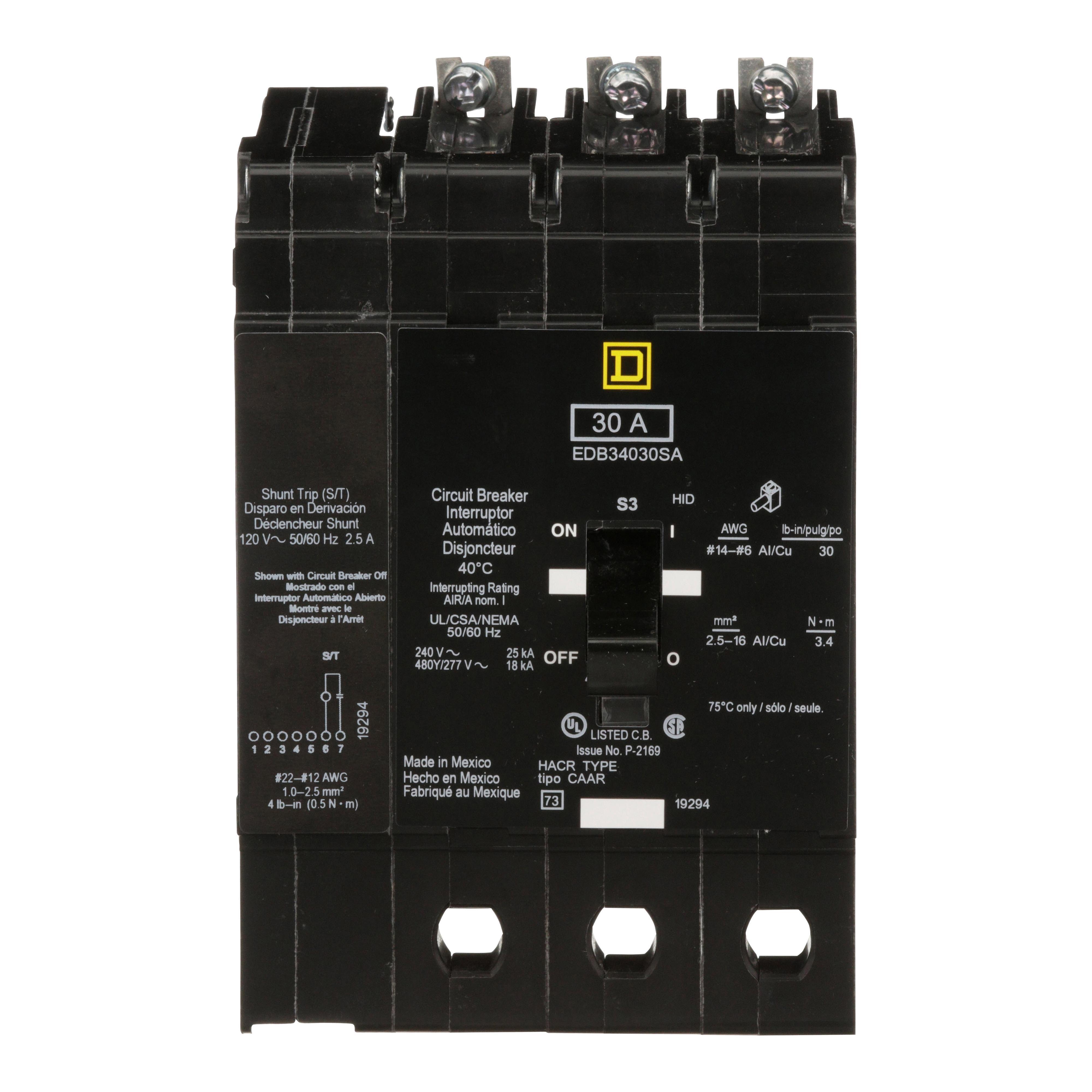 Square D™ EDB34030SA Miniature Circuit Breakers