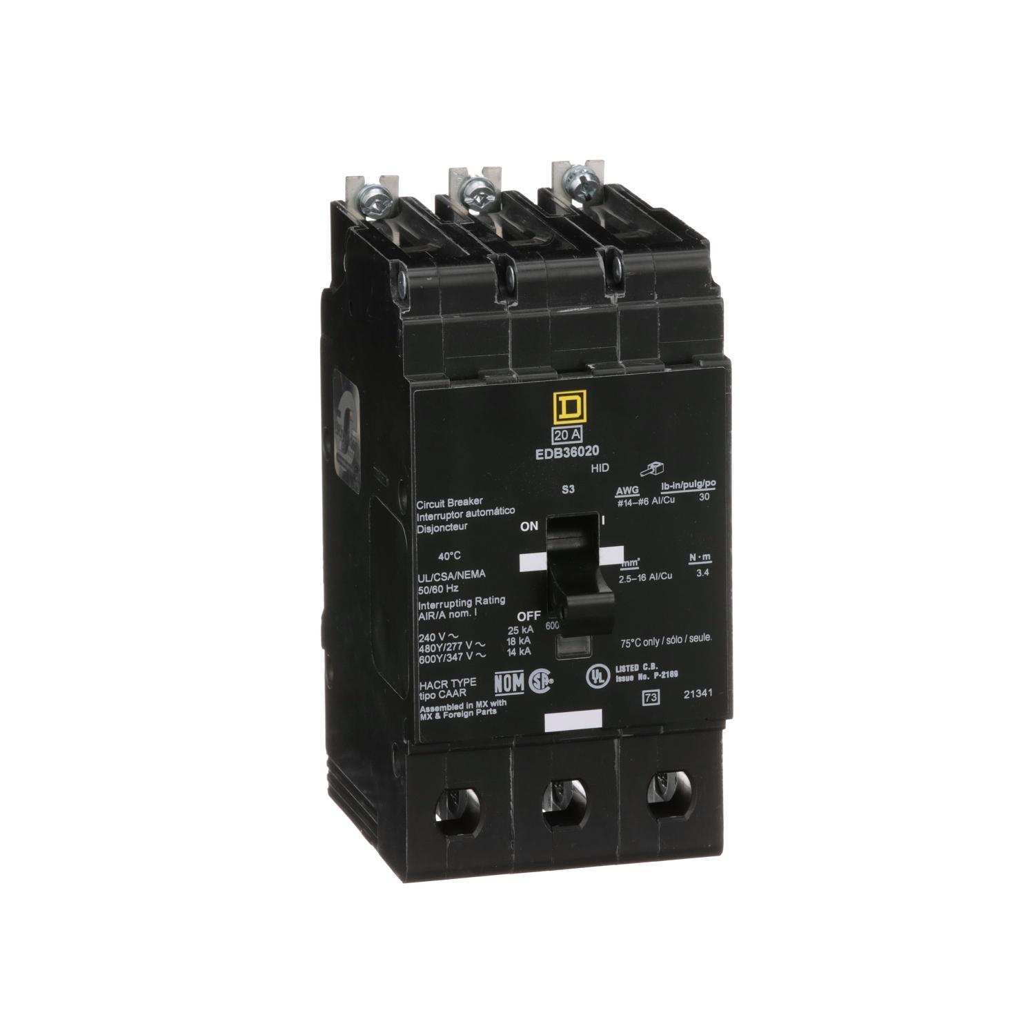 Square D™ EDB36020 Molded Case Circuit Breakers