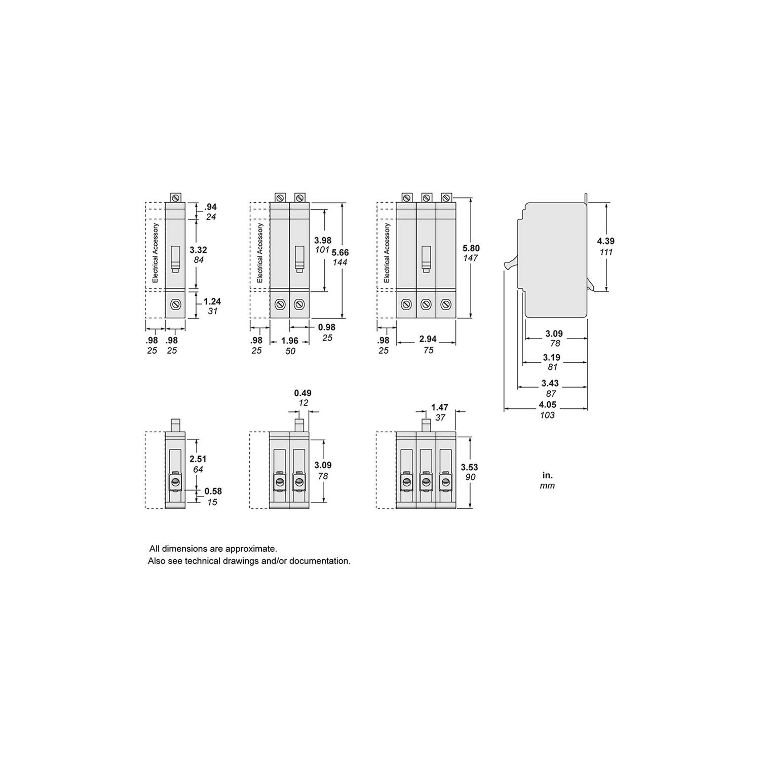 Square D™ EGB34070AABASA Miniature Circuit Breakers