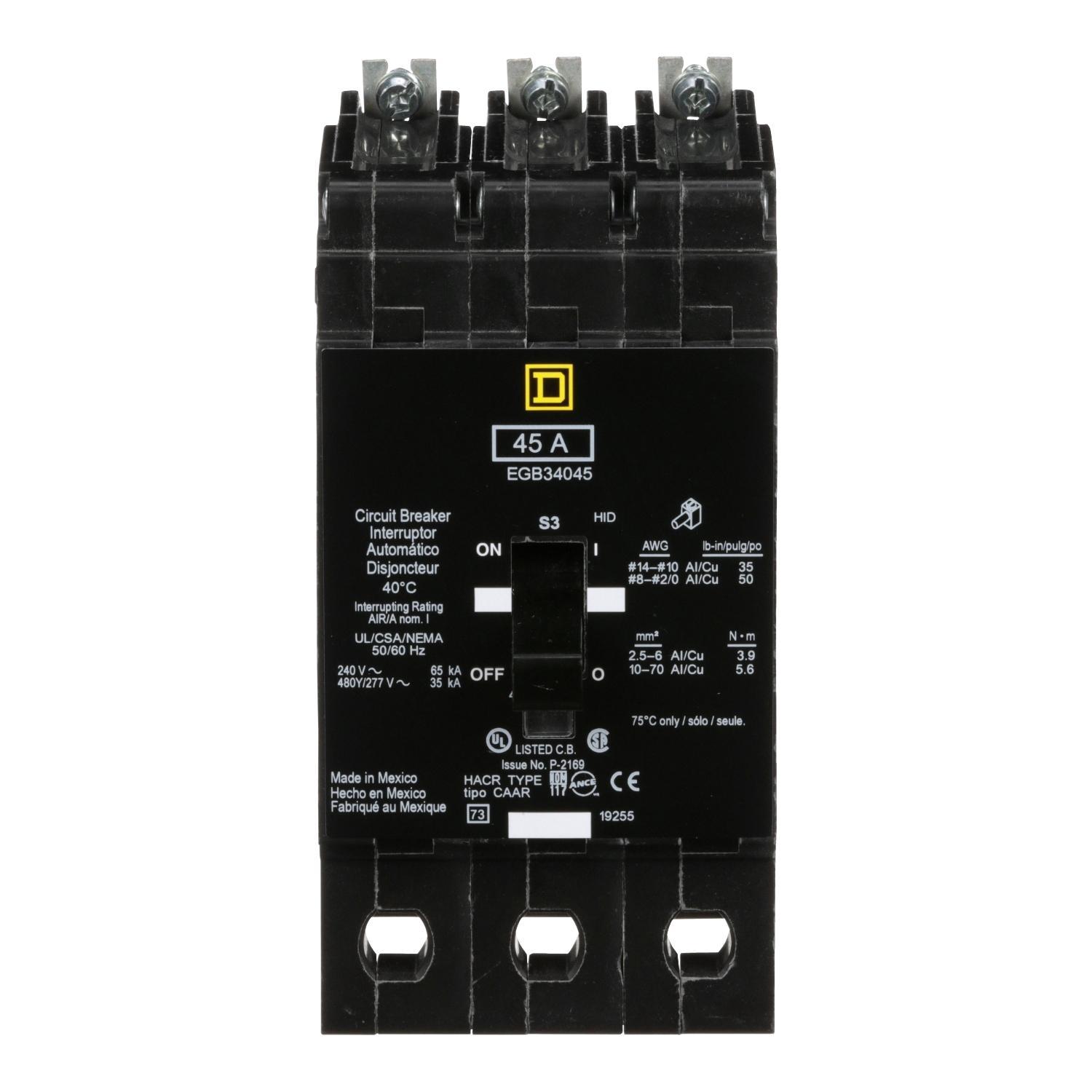 Square D™ EGB34045 Miniature Circuit Breakers