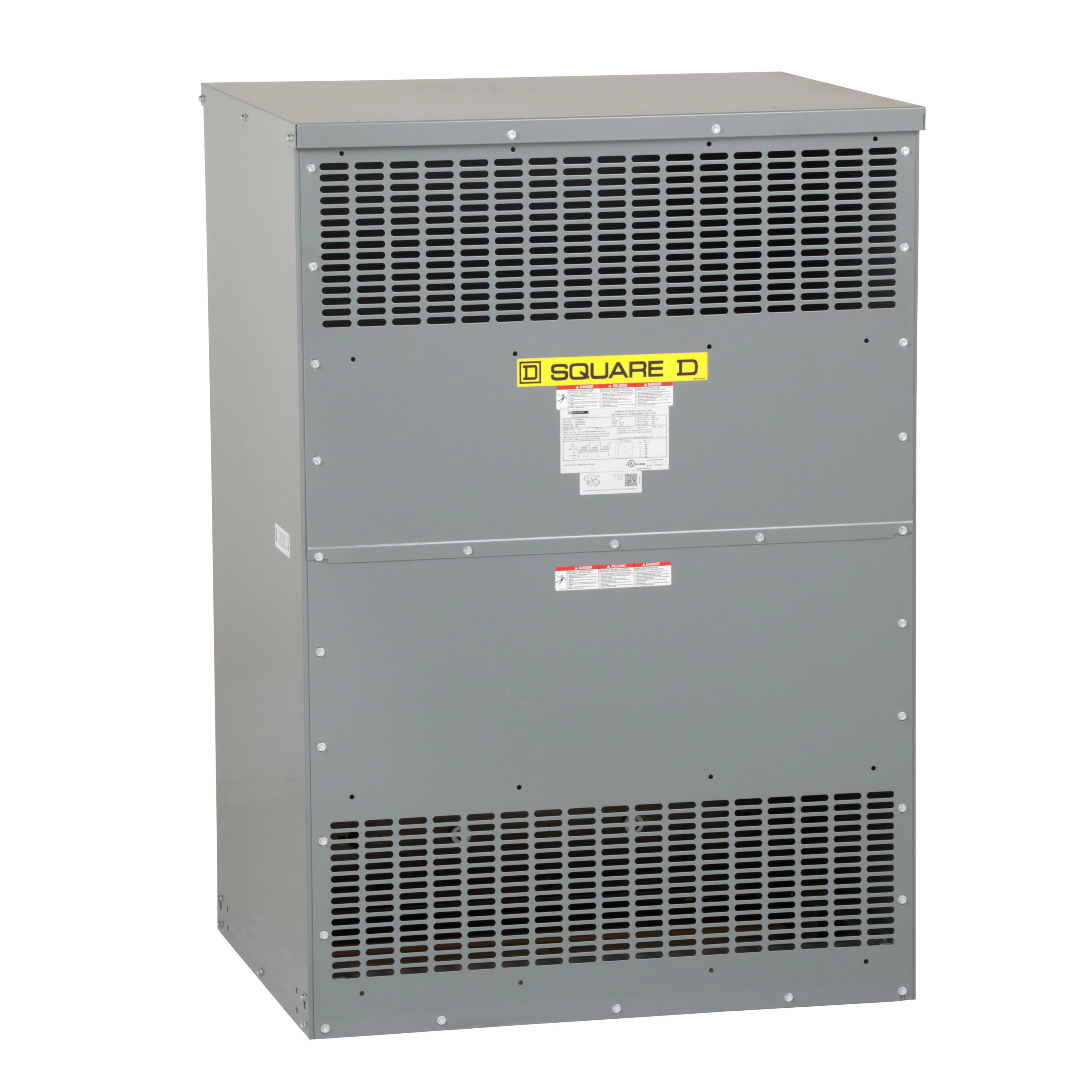 Square D™ EX225T3H Dry Energy Efficient Low Voltage Distribution Transformer, 480 Delta V AC Primary, 208Y/120 VAC Secondary, 225 kVA Power Rating, 60 Hz, 3 Phase
