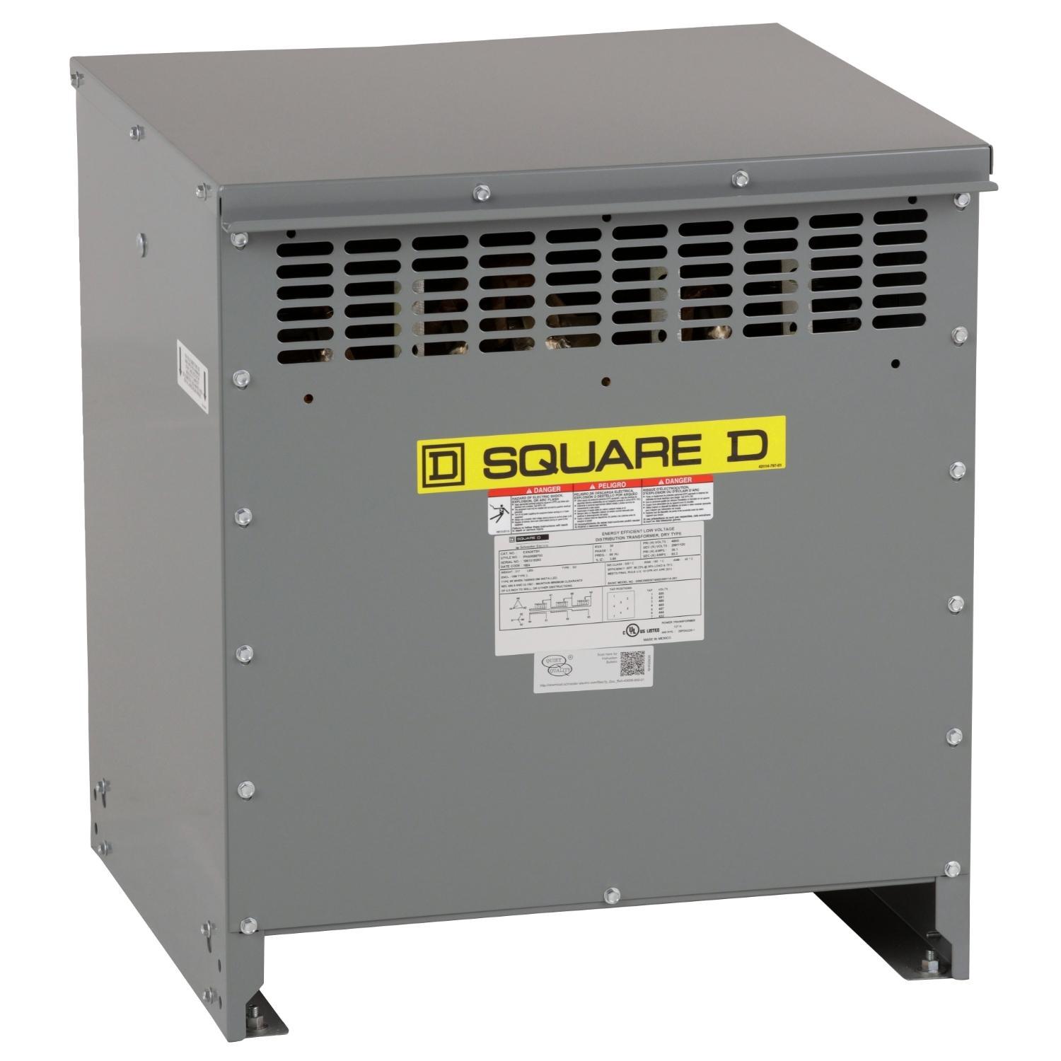Square D™ EXN30T3HFCU PH Series, 480 V primary, 208Y/120 V secondary, 3 phase