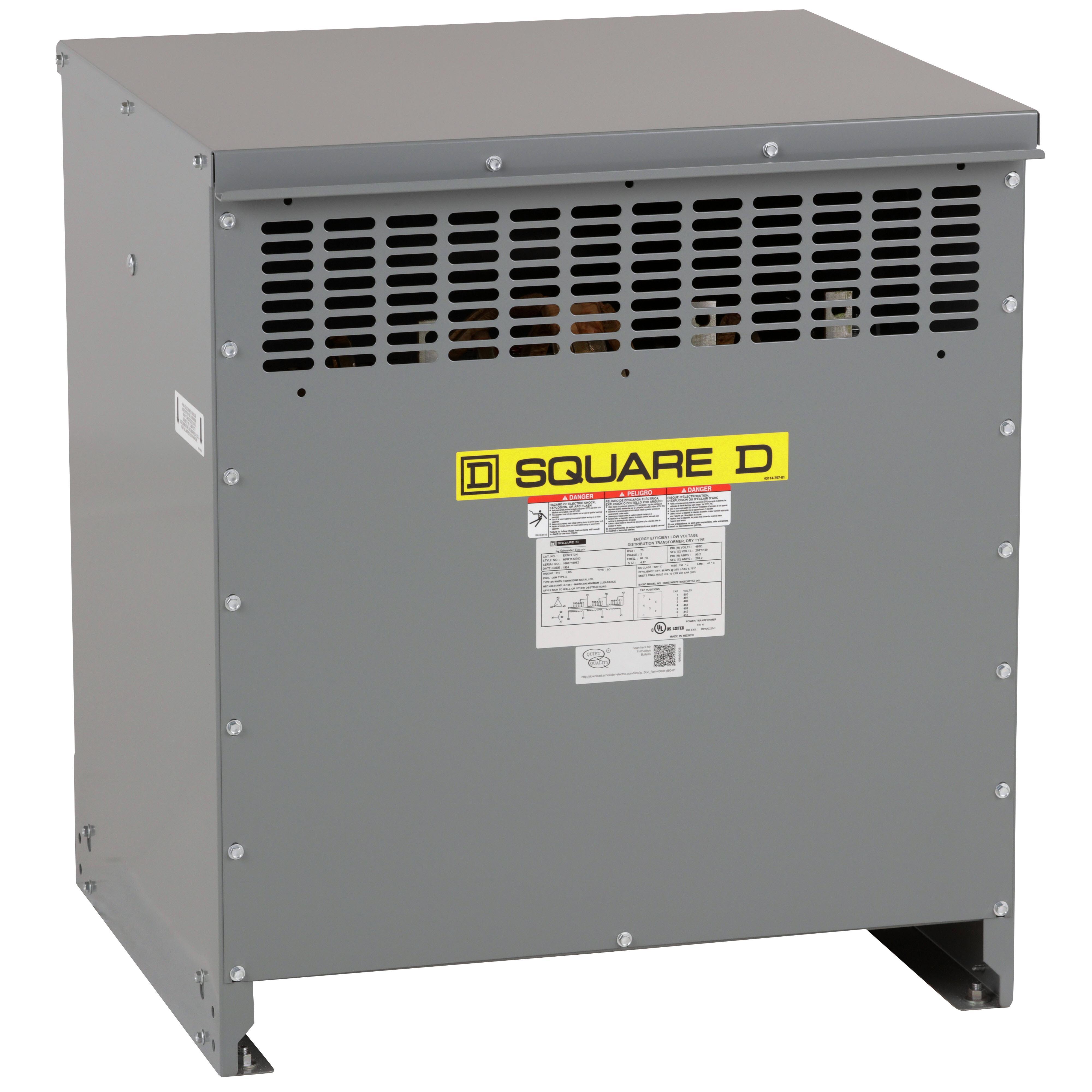 Square D™ EXN75T3HCUNLP General Purpose - Multi-Use Transformers