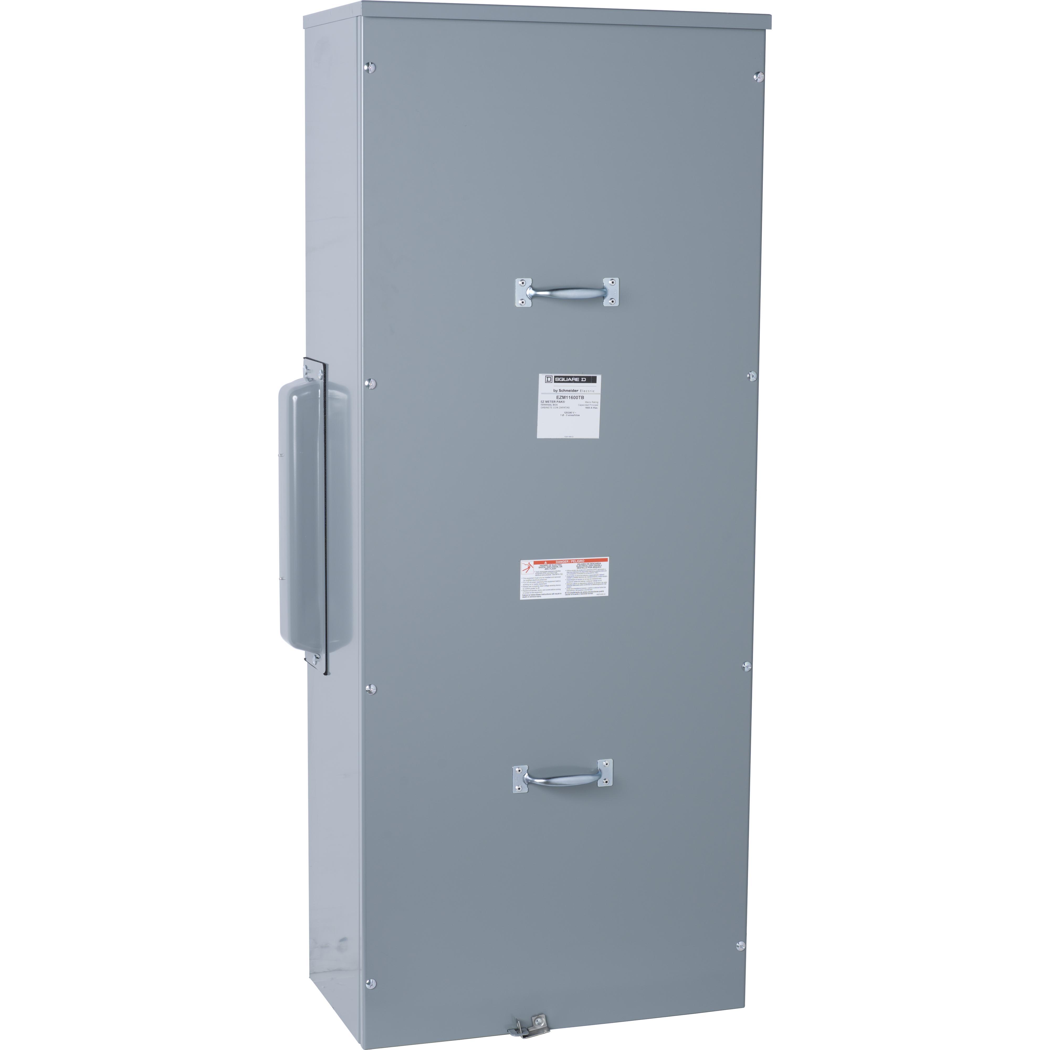 Square D™ EZ Meter-Pak™ EZM11600TB Main Terminal Box, 120/240 V AC, 1600 A, 1 Phase , NEMA 3R Enclosure