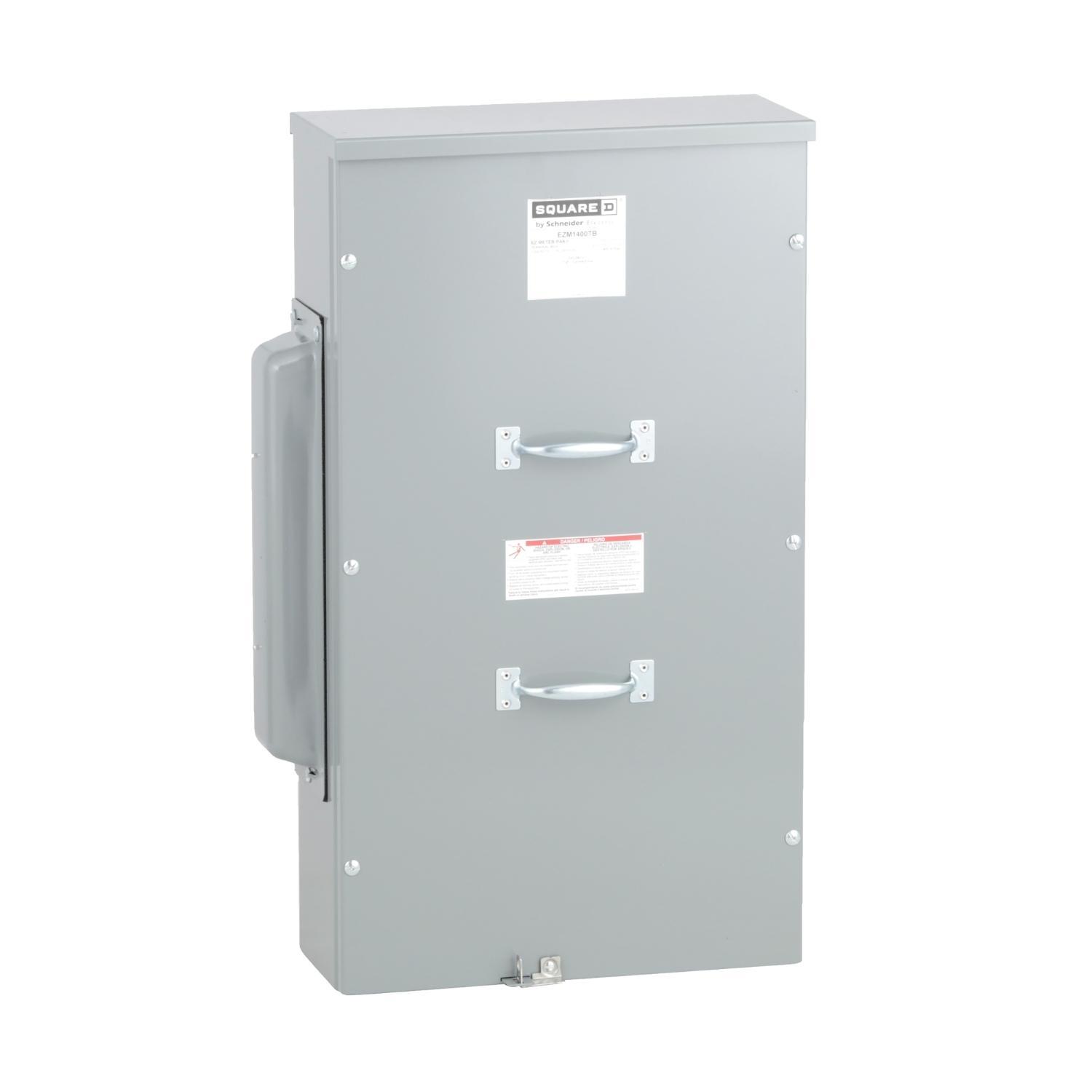 Square D™ EZ Meter-Pak™ EZM1400TB Rainproof Meter Terminal Box, 120/240 V AC, 400 A, 1 Phase, Overhead/Underground Feed, NEMA 3R Enclosure