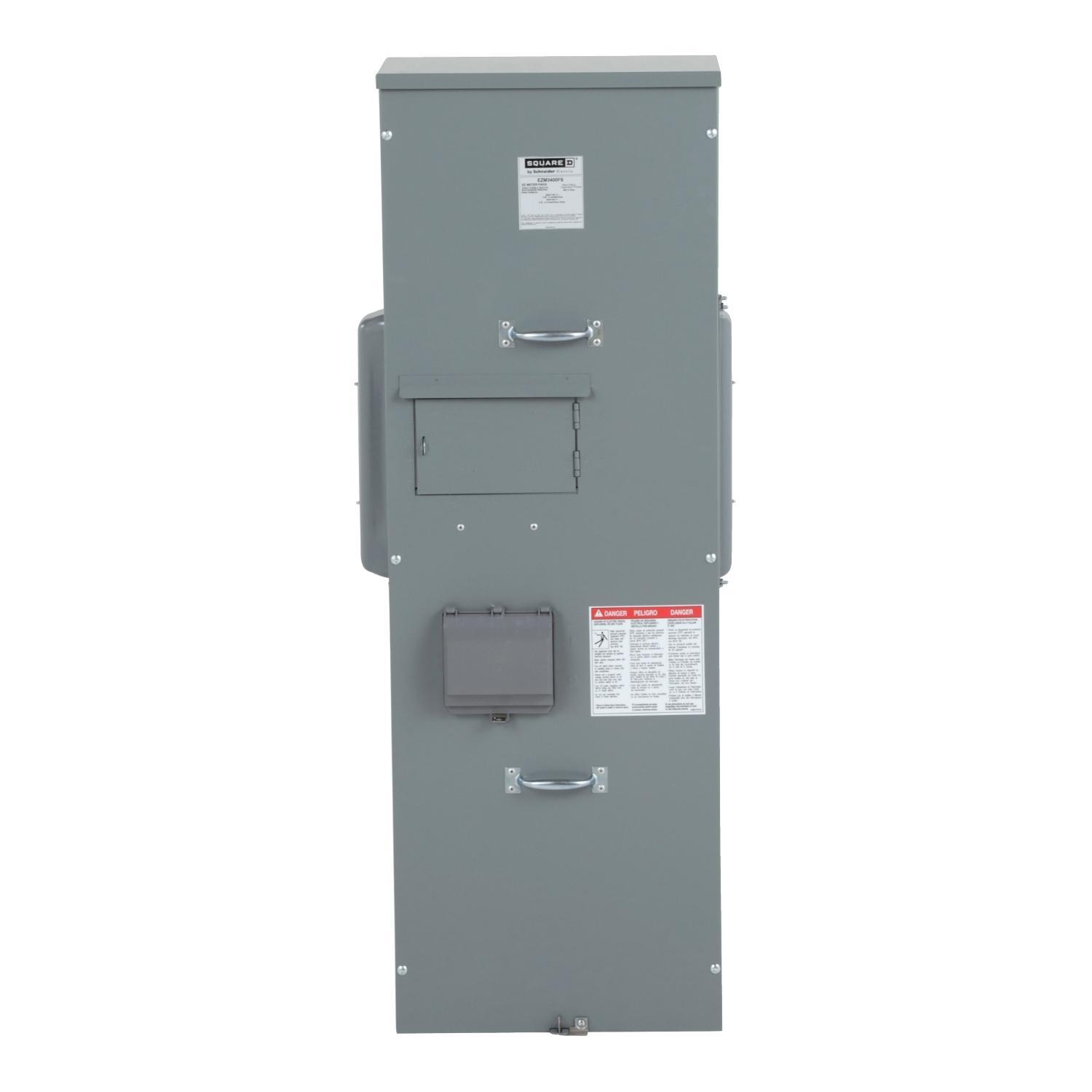 Square D™ EZ Meter-Pak™ EZM3400FS Main Fusible Switch, 208Y/120 240/120 Delta V AC, 400 A, 3 Phase , NEMA 3R Enclosure