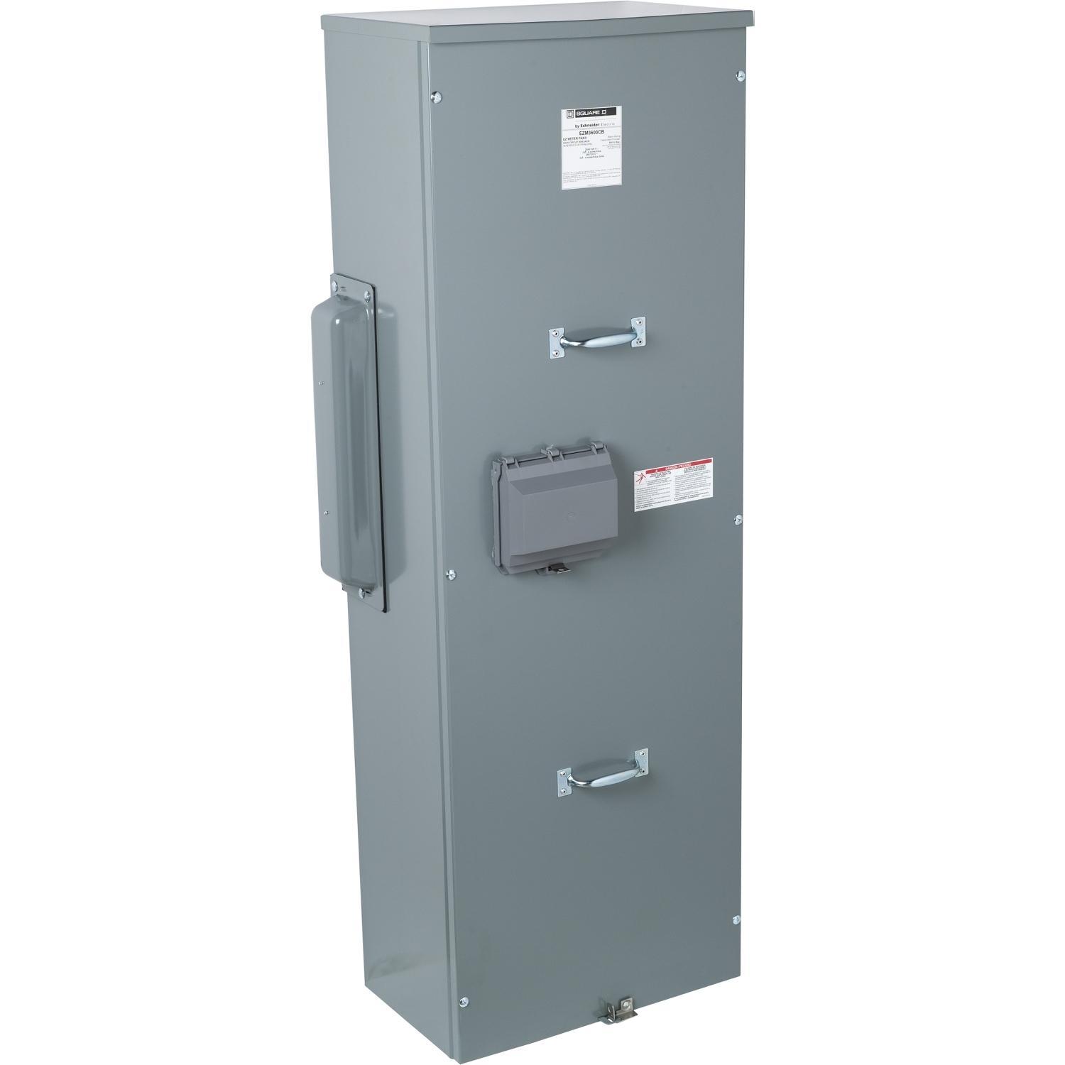 Square D™ EZ Meter-Pak™ EZM3600CB EZM 4-Wire Overhead/Underground Main Circuit Breaker Meter Center, 208Y/120 VAC, 240/120 VAC Delta, 600 A, 3 Phase