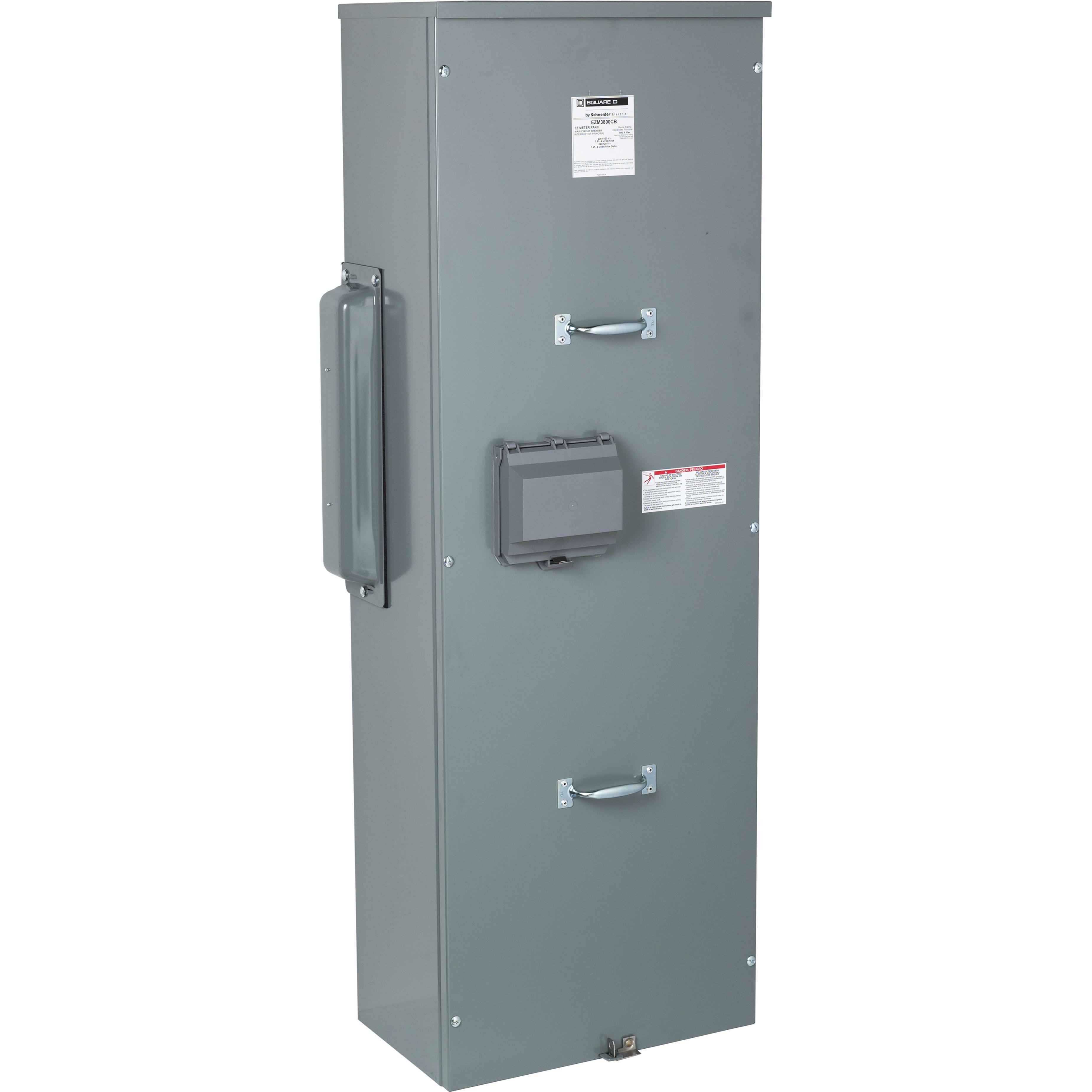 Square D™ EZ Meter-Pak™ EZM3800CB 4-Wire Overhead/Underground Surface Mount Main Circuit Breaker Meter Center, 120/208Y VAC, 240/120 Delta VAC, 800 A, 3 Phase