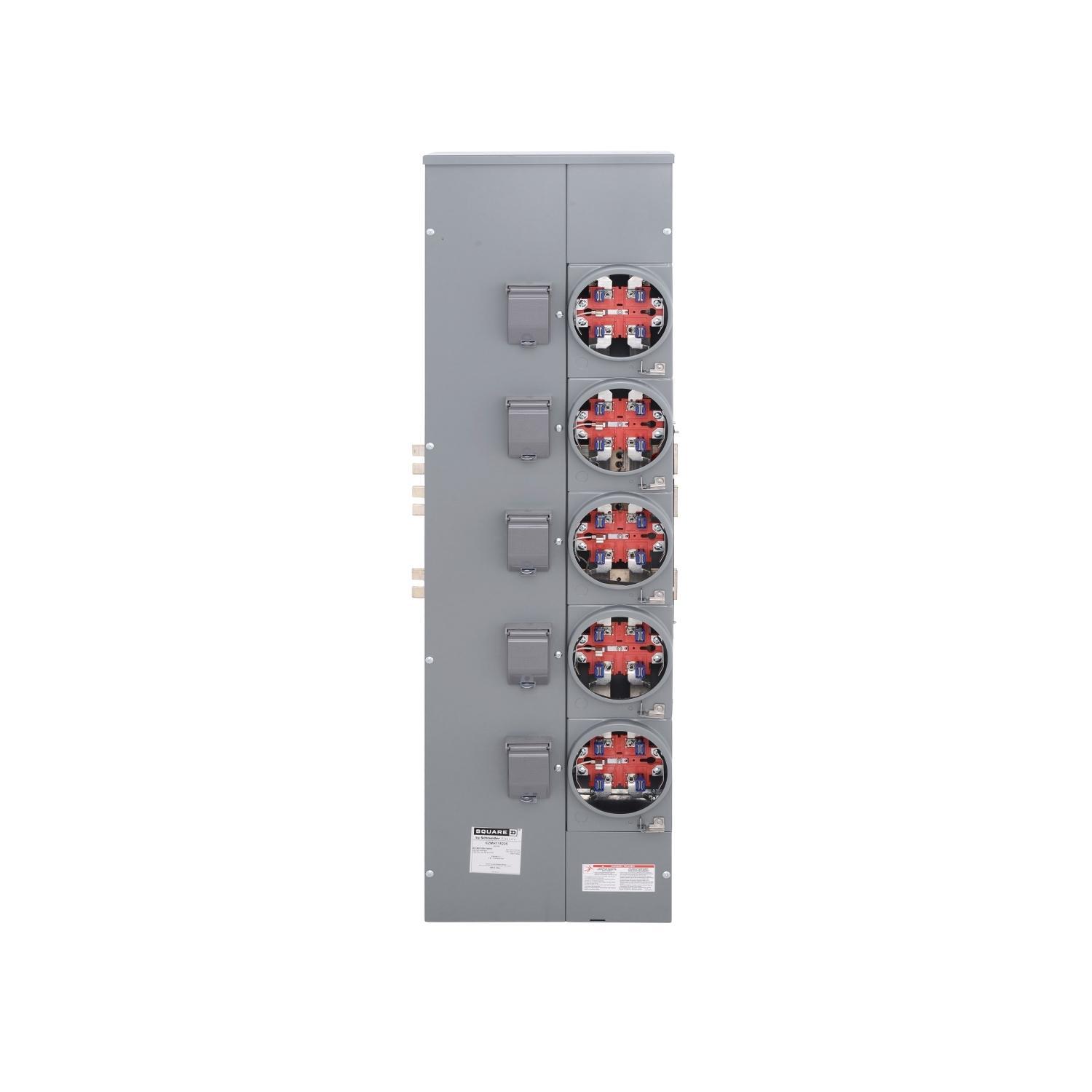 Square D™ Meter-Pak™ EZMH115225 EZM 5-Position Meter Center Branch Unit With Horn Bypass, 120/240 V AC, 225 A, 1 Phase , NEMA 3R Enclosure