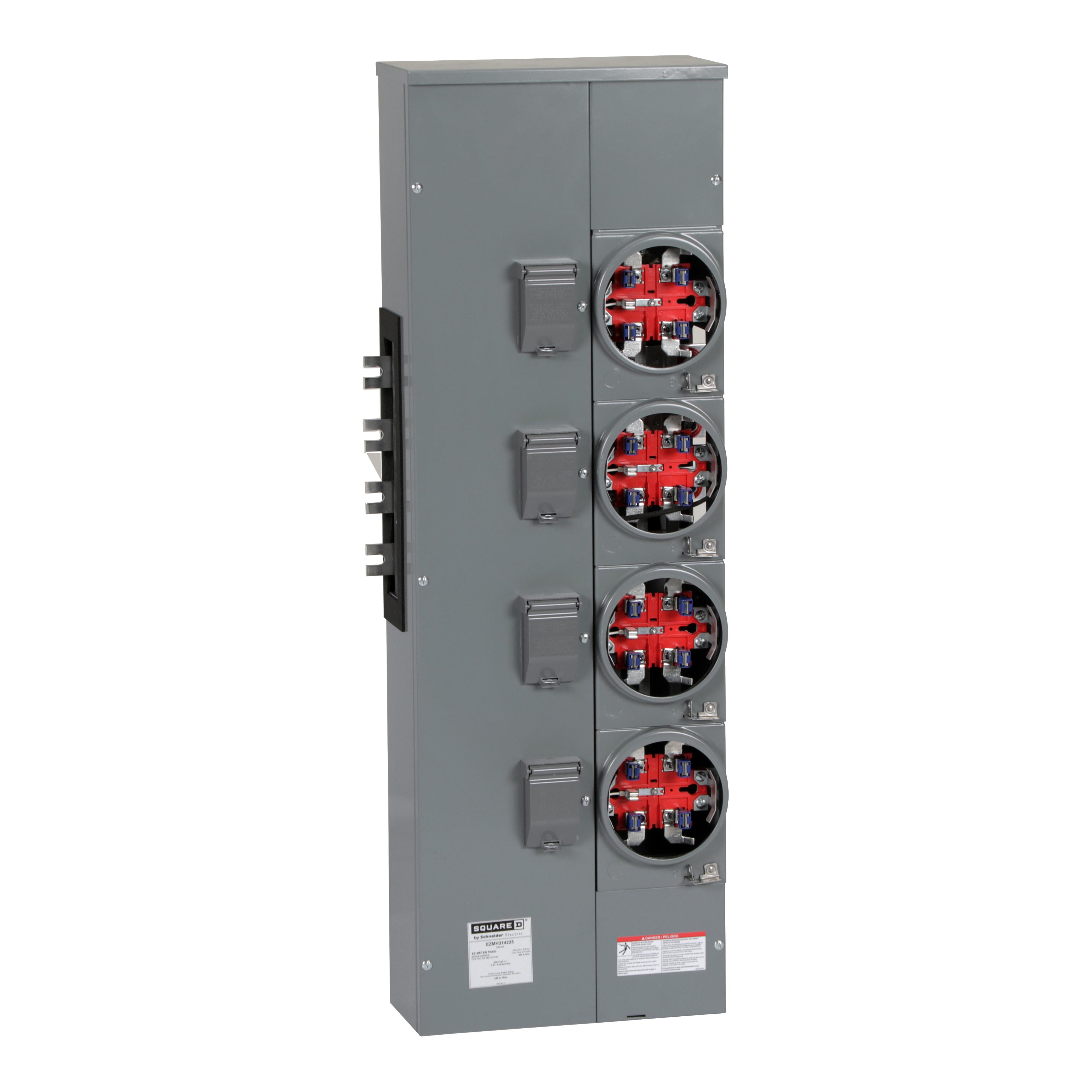 Square D™ Meter-Pak™ EZMH314225 EZM 4-Position Meter Center Branch Unit With Horn Bypass, 208Y/120 V AC, 225 A, 1/3 Phase , NEMA 3R Enclosure