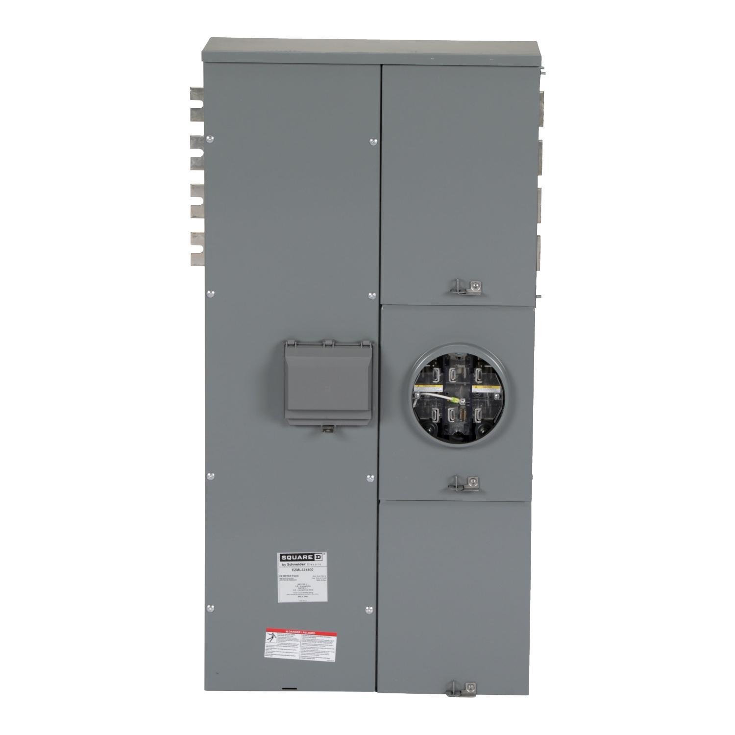 Square D™ Meter-Pak™ EZML331400 4-Wire Meter Center Branch Unit With Lever Bypass, 208Y/120 VAC, 240/120 Delta VAC, 400/1200 A, 3 Phase, NEMA 3R Enclosure