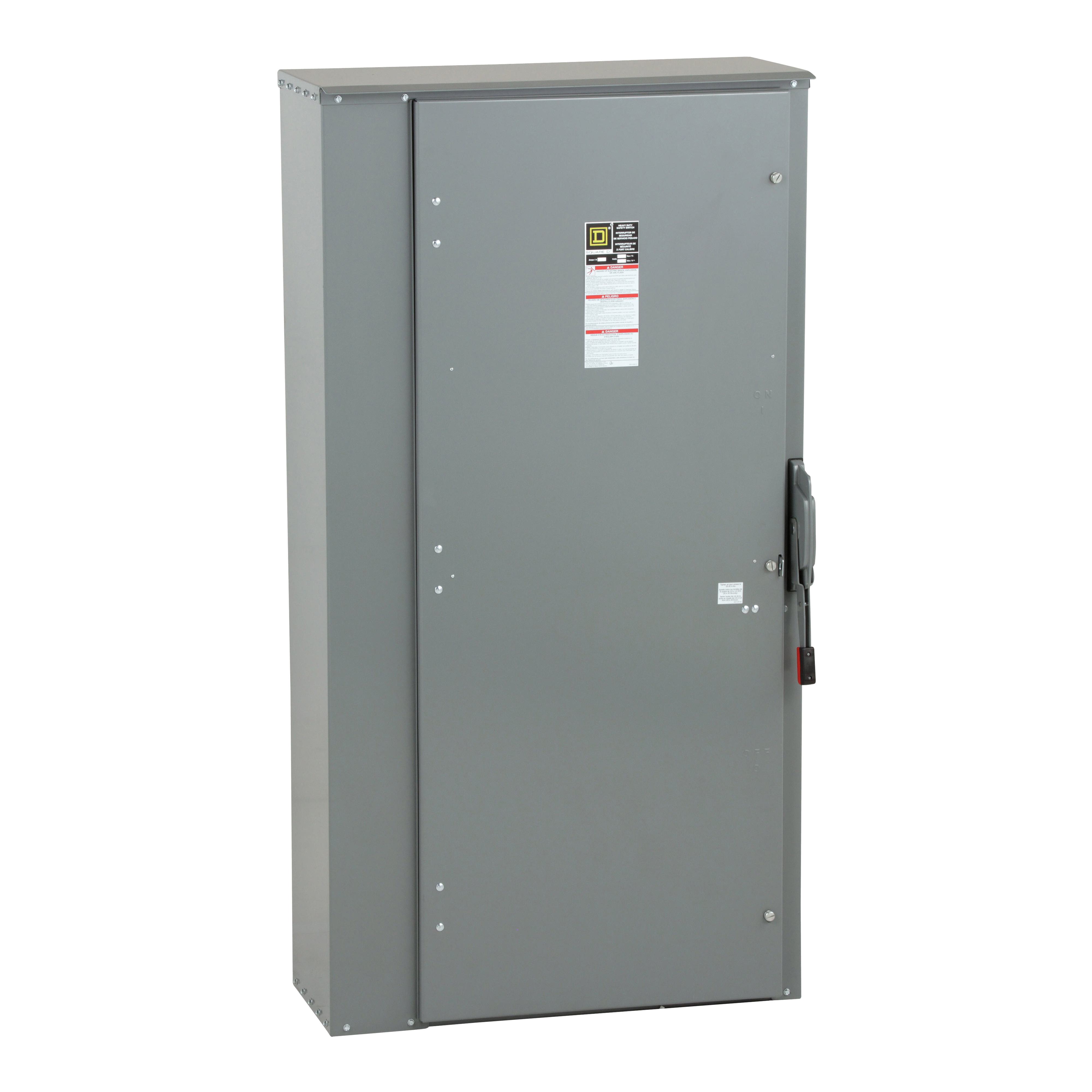 Square D™ H368R E4 Fusible Iceproof Rainproof Sleetproof Heavy Duty Safety Switch, 600 V AC/DC, 1200 A, 50 hp, 500 hp, 3 Poles