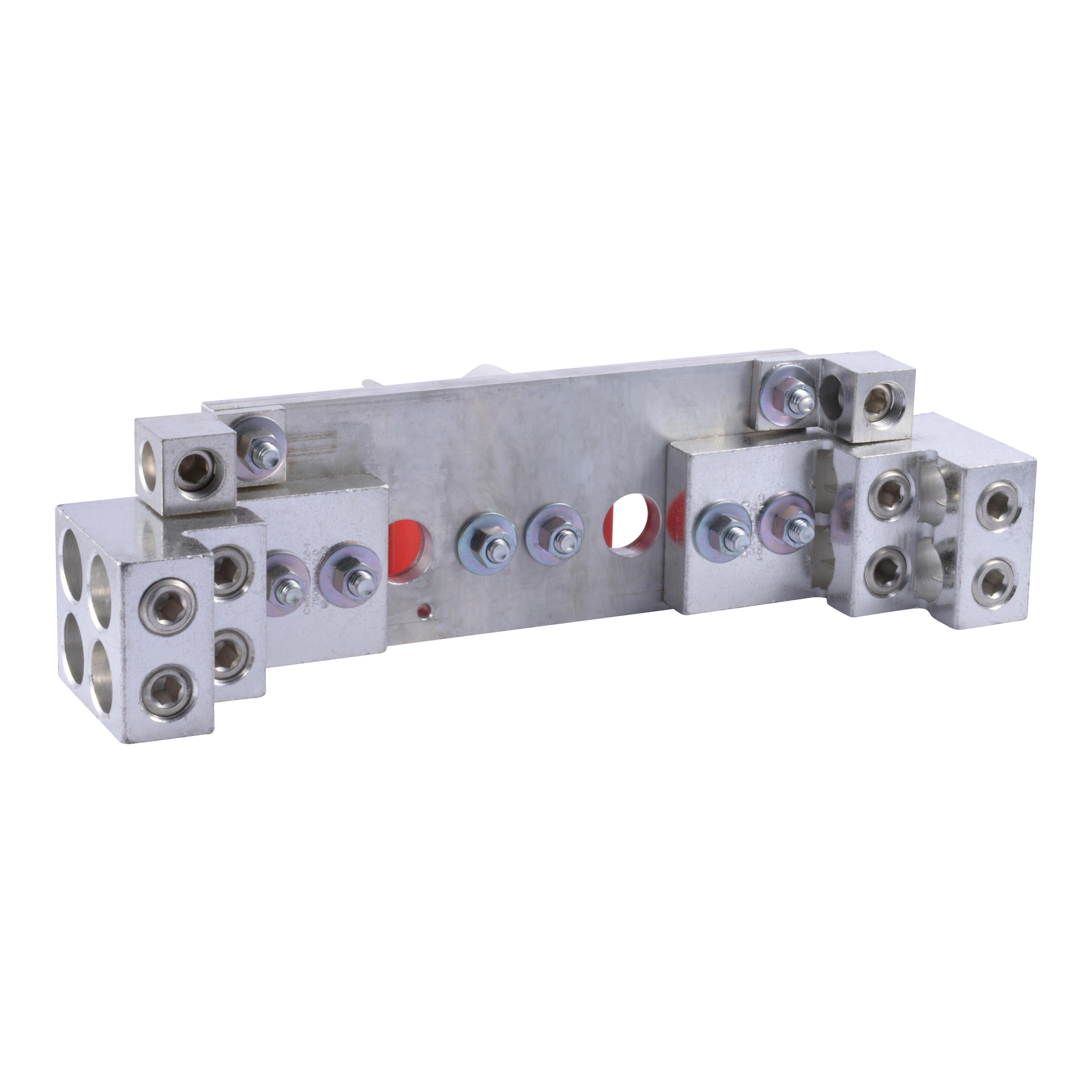 Square D™ H800SNE4 Groundable Heavy Duty Insulated Solid Neutral Assembly Kit, For Use With Class 3100 E4 Series 800 A Heavy Duty Safety Switch, 240/600 V AC, 3/0 AWG to 750 kcmil, 6 AWG to 350 kcmil (Al/Cu) Service Ground Lug