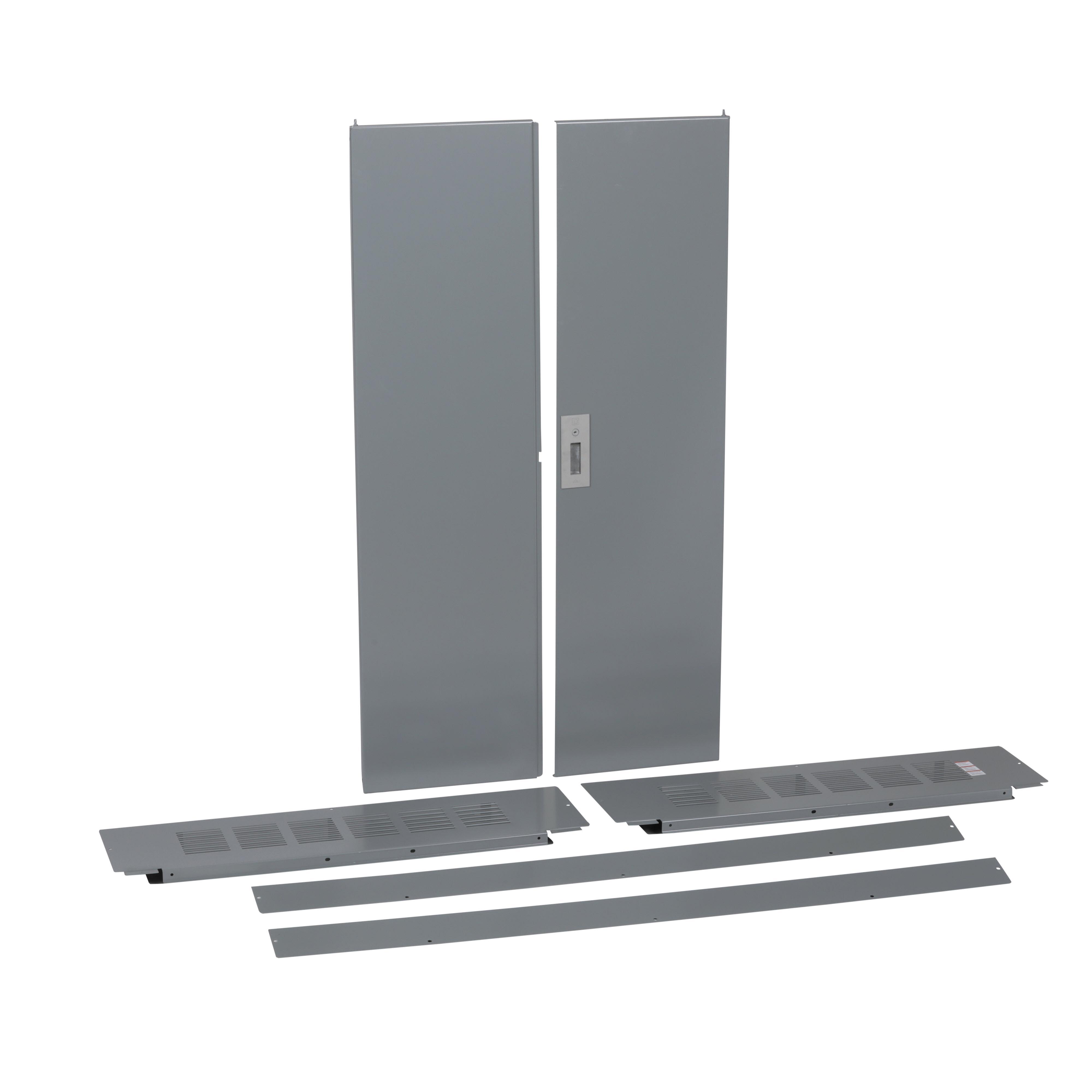 Square D™ HCR86TSD 4-Piece Trim Front With Door, 86 in L x 44 in W, For Use With I-Line™ Circuit Breaker Combination Panelboard, Surface Mount