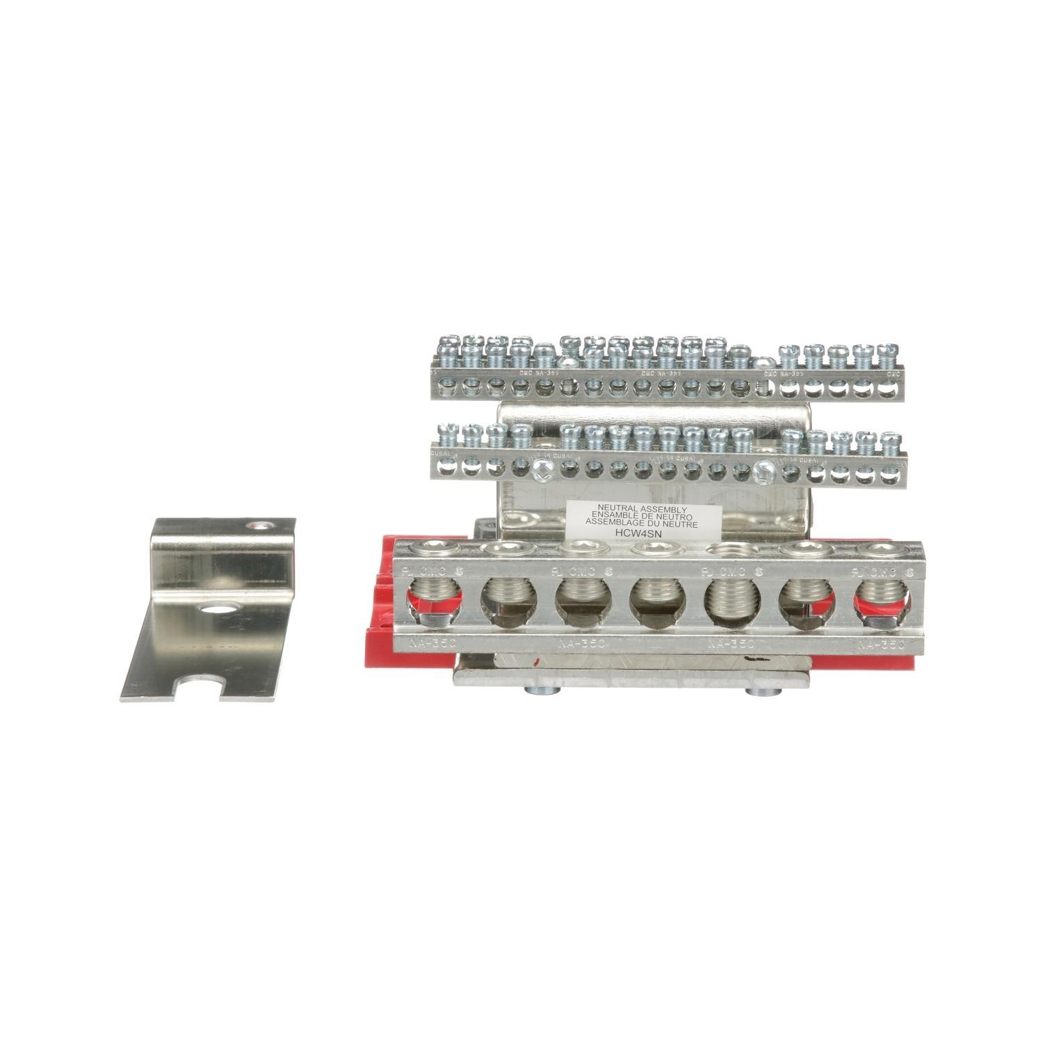 Square D™ I-Line™ HCW4SN Solid Neutral Assembly, For Use With I-Line™ Main Breaker, Main Lug Merchandised Panelboard, 600 V AC/250 V DC, 400 A, 3 Phase, 60 Hz, 4 AWG to 600 kcmil Al/Cu Lug, Surface Mount, Aluminum/Copper