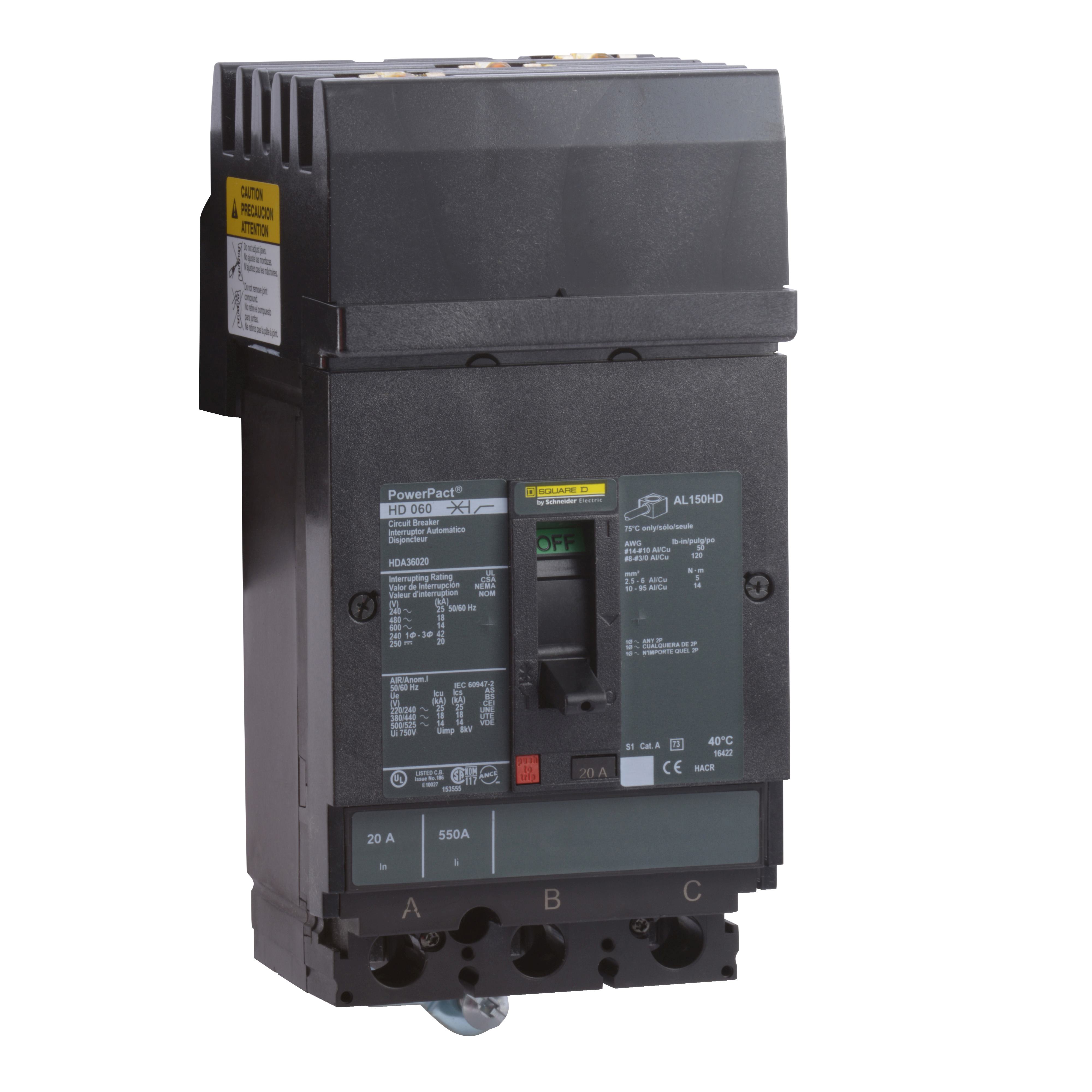 Square D™ HDA36020 Molded Case Circuit Breakers