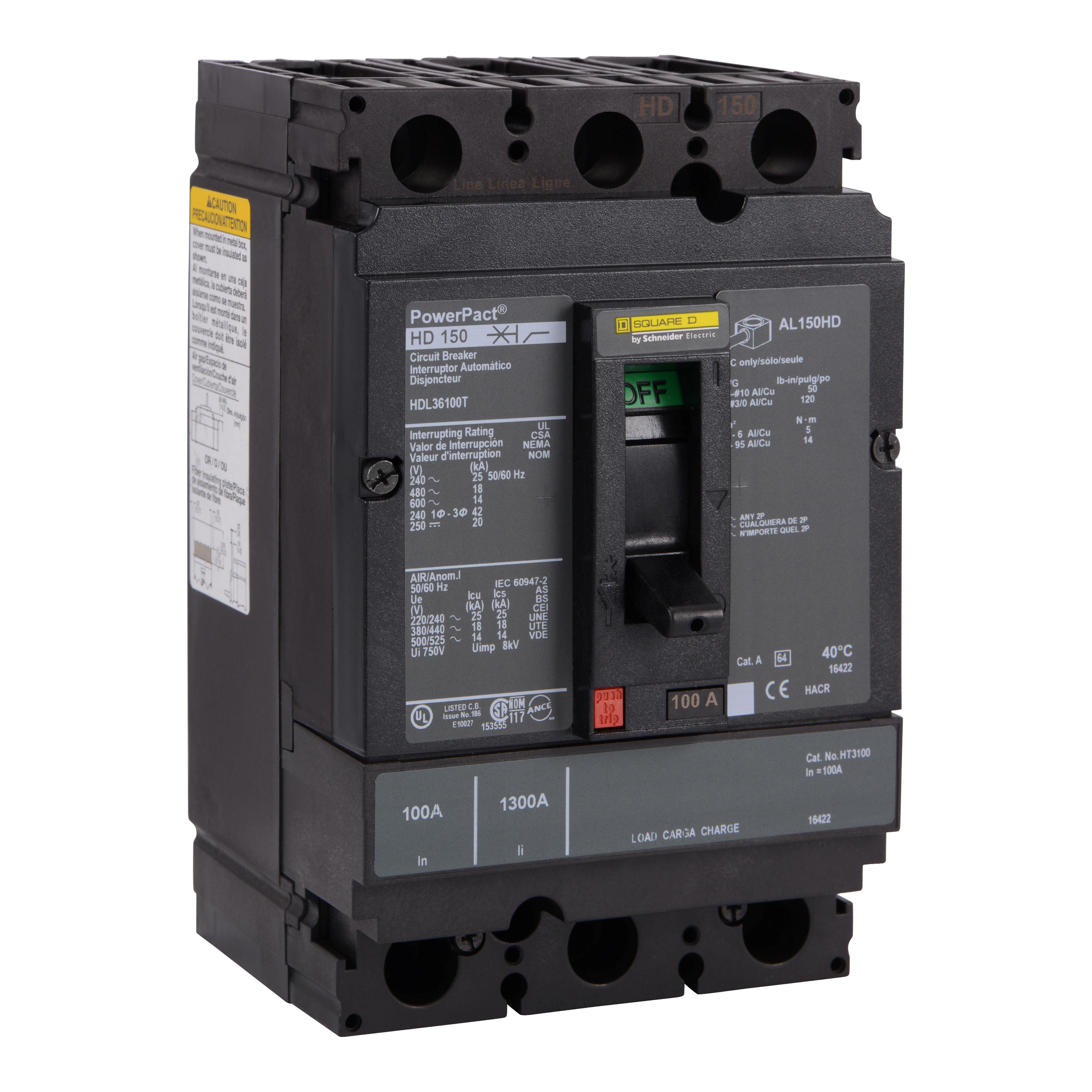 Square D™ HDL36100T Molded Case Circuit Breakers