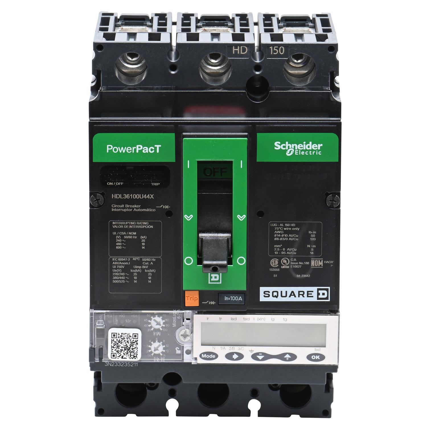 Square D™ HDL36100U44X Molded Case Circuit Breakers