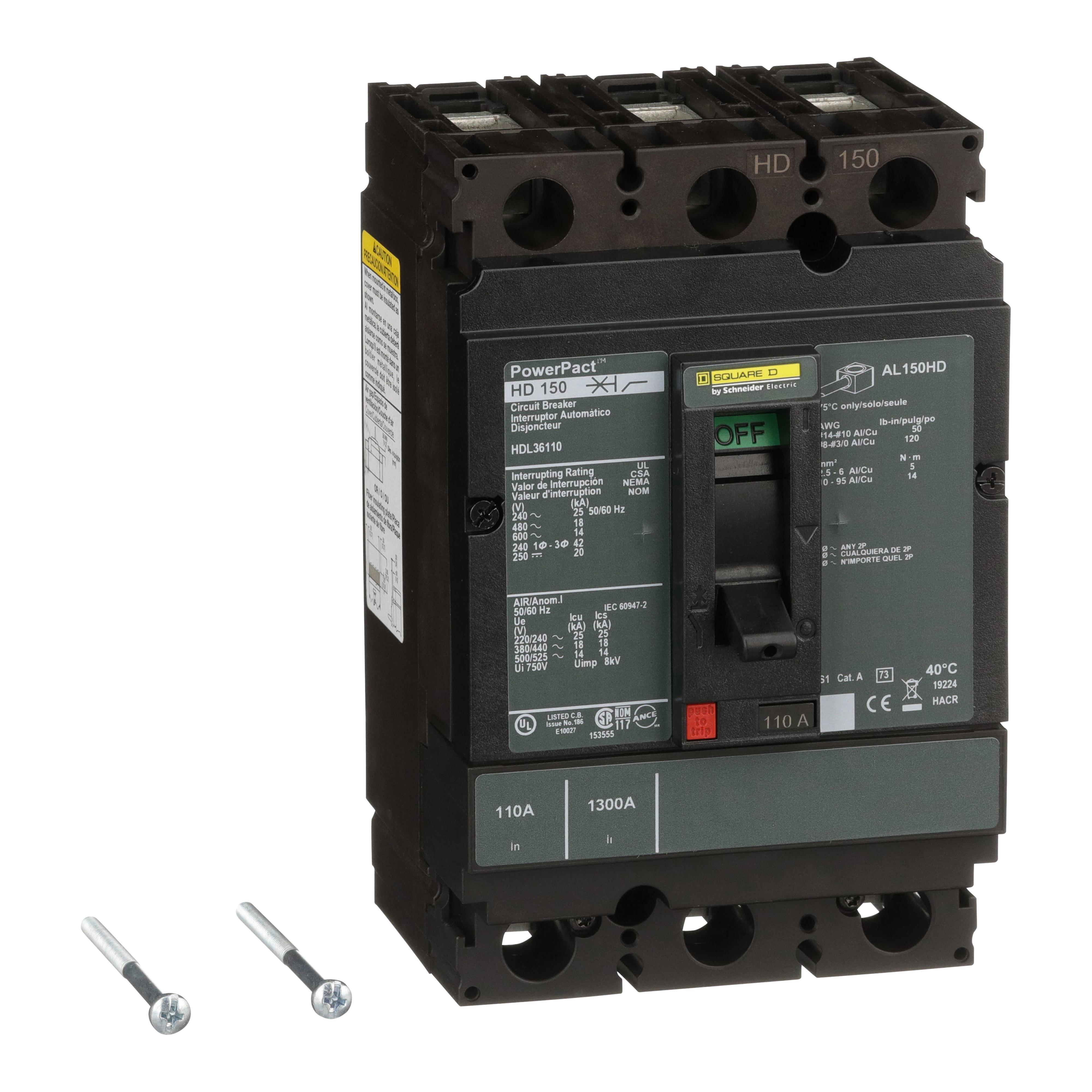Square D™ HDL36110 Molded Case Circuit Breakers