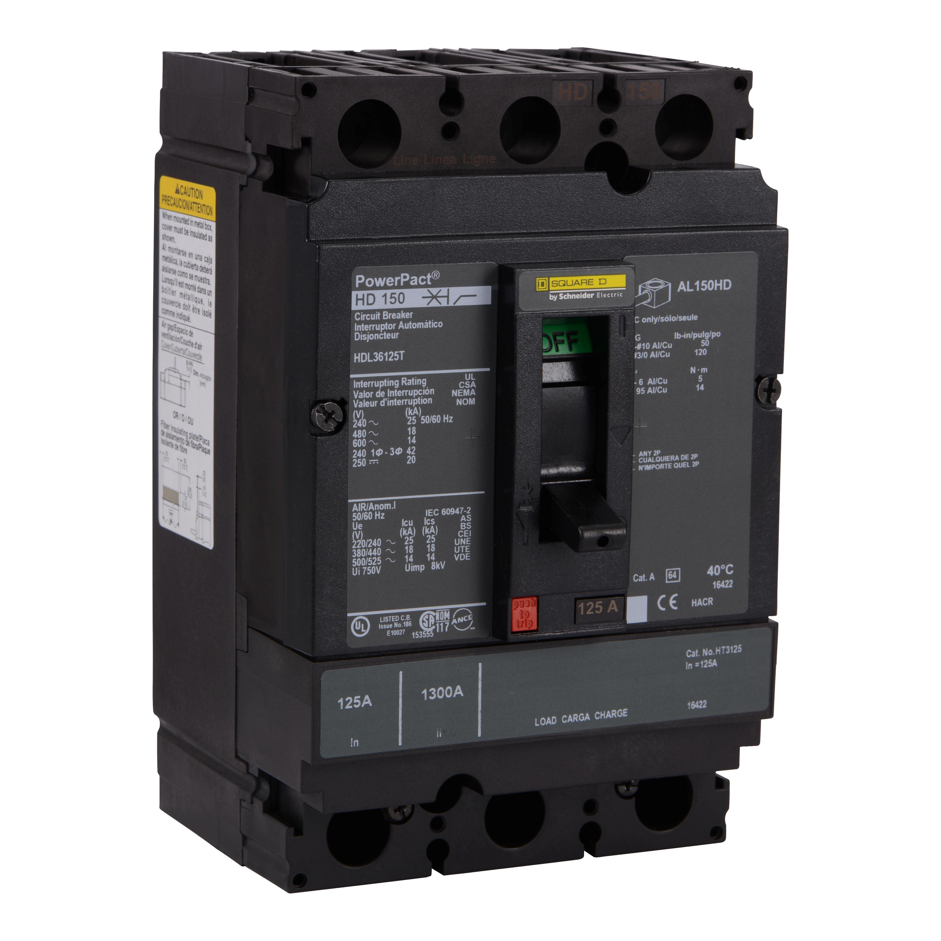 Square D™ HDL36125T Molded Case Circuit Breakers