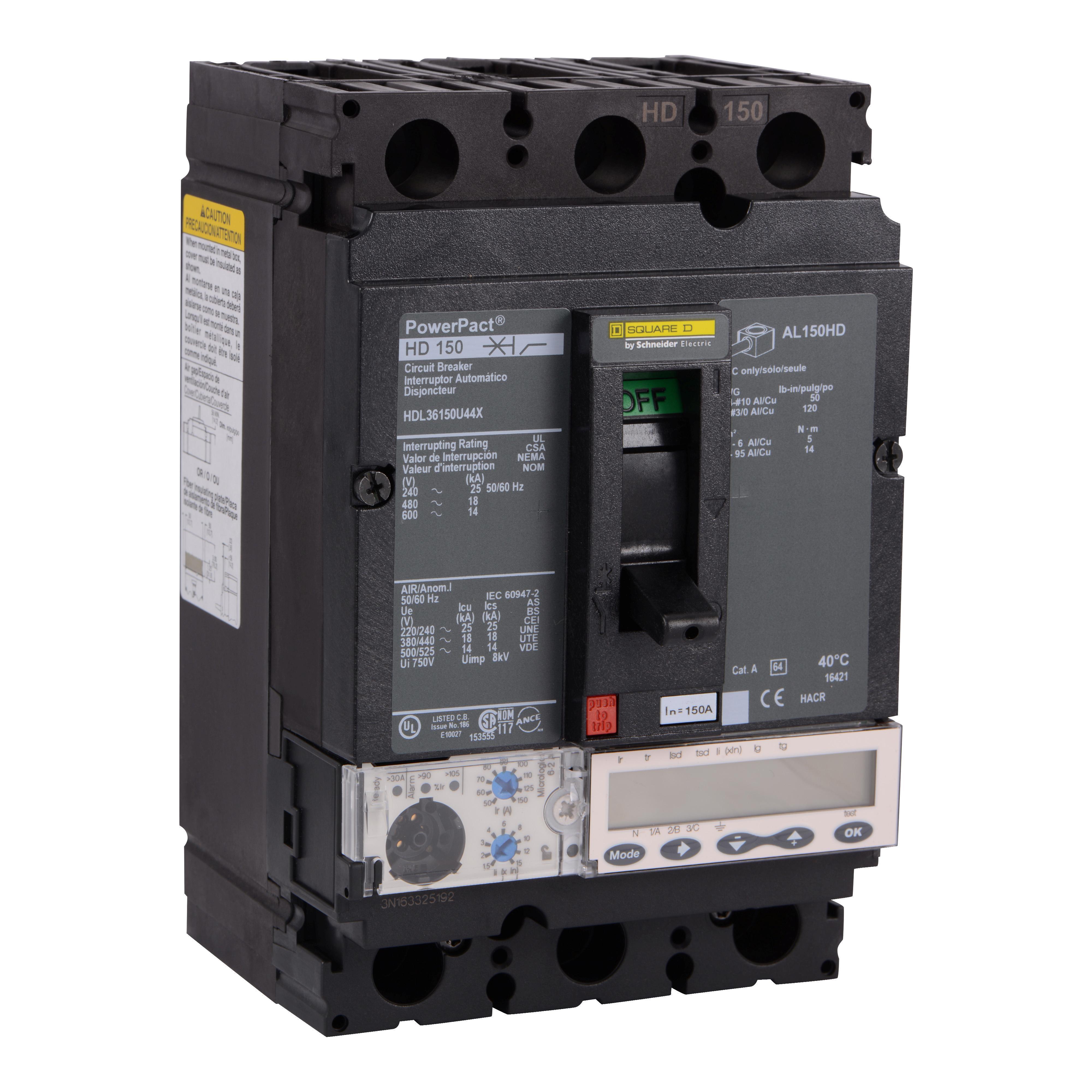 Square D™ HDL36150U44X Molded Case Circuit Breakers