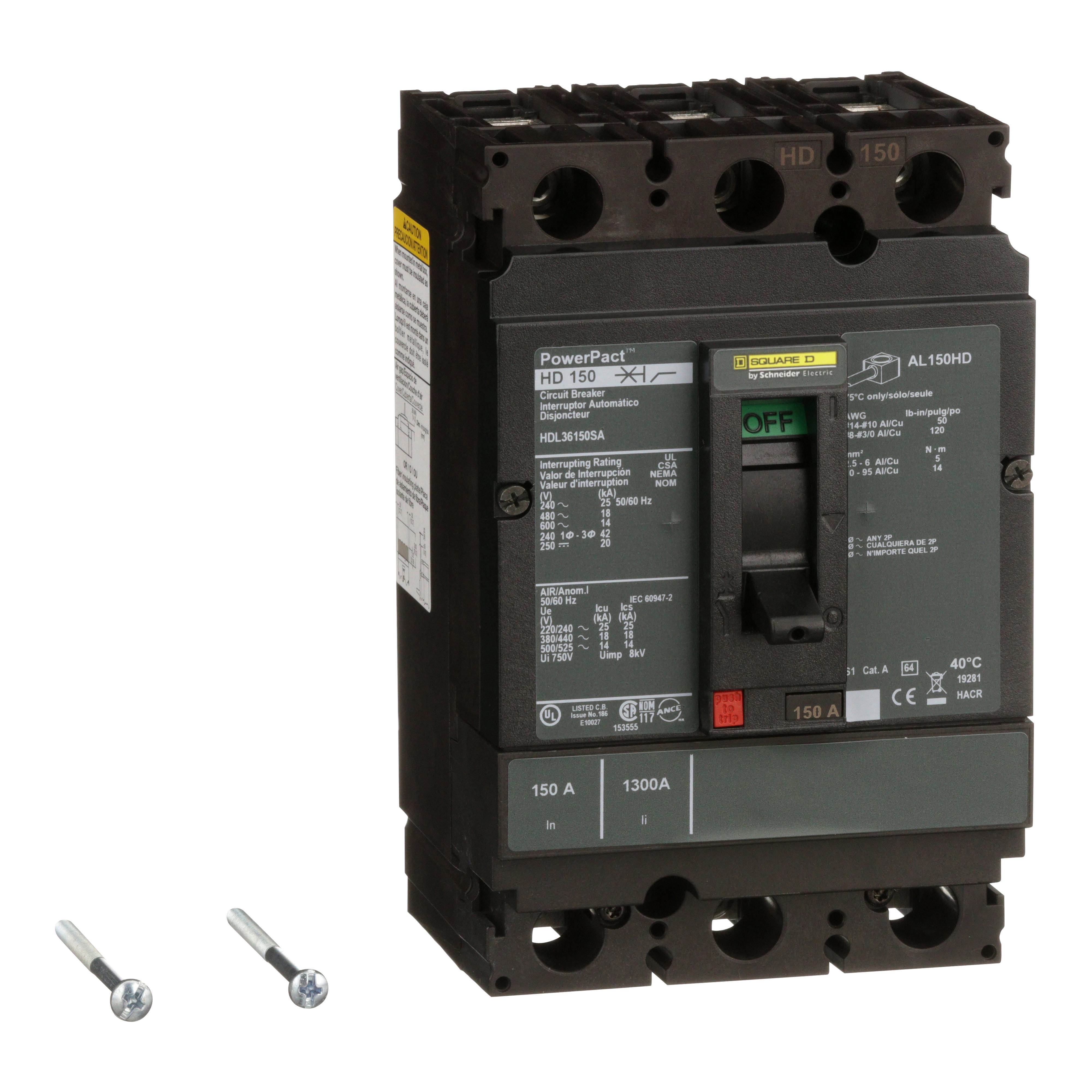 Square D™ HDL36150SA Molded Case Circuit Breakers