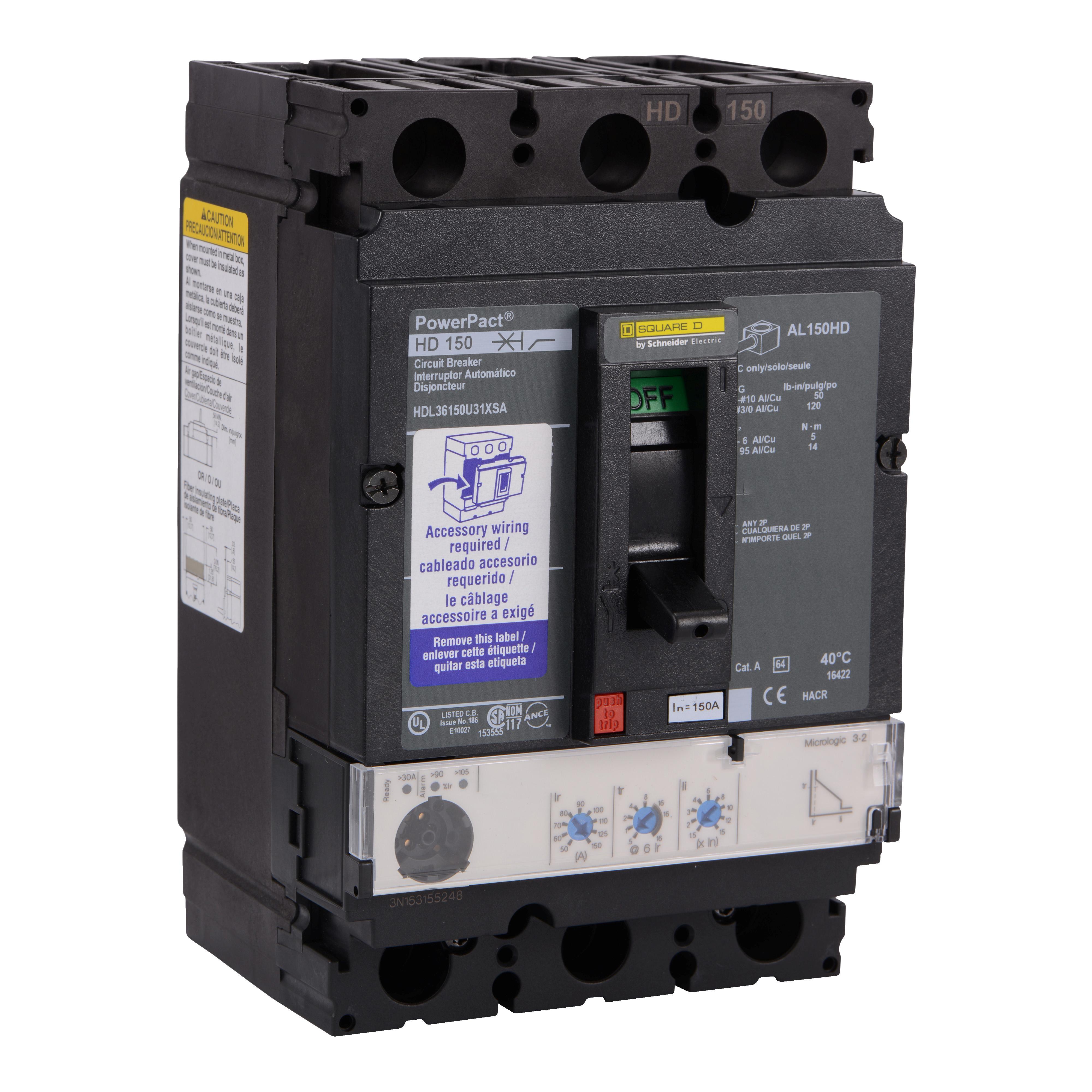 Square D™ HDL36150U31XSA Molded Case Circuit Breakers